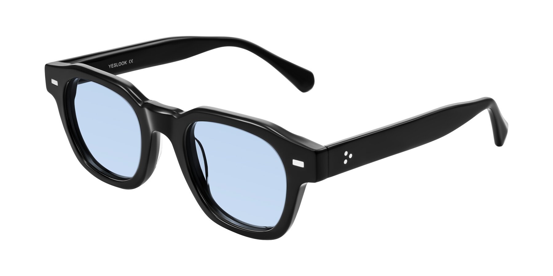 Angle of Orin in Black with Light Blue Tinted Lenses