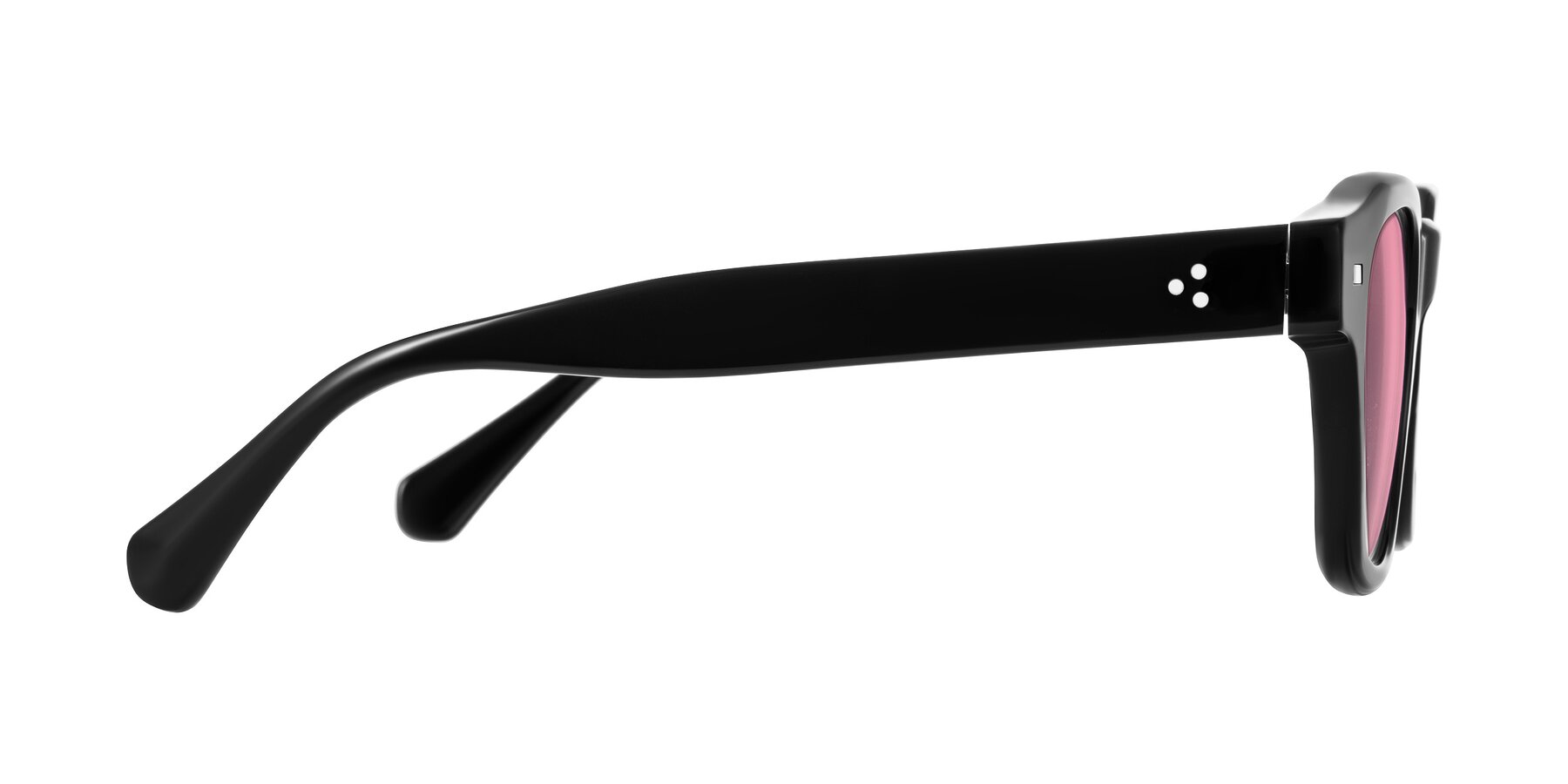 Side of Orin in Black with Pink Tinted Lenses