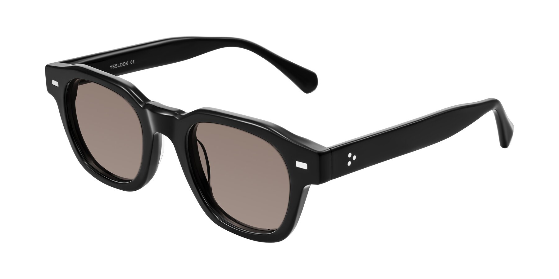 Angle of Orin in Black with Medium Brown Tinted Lenses