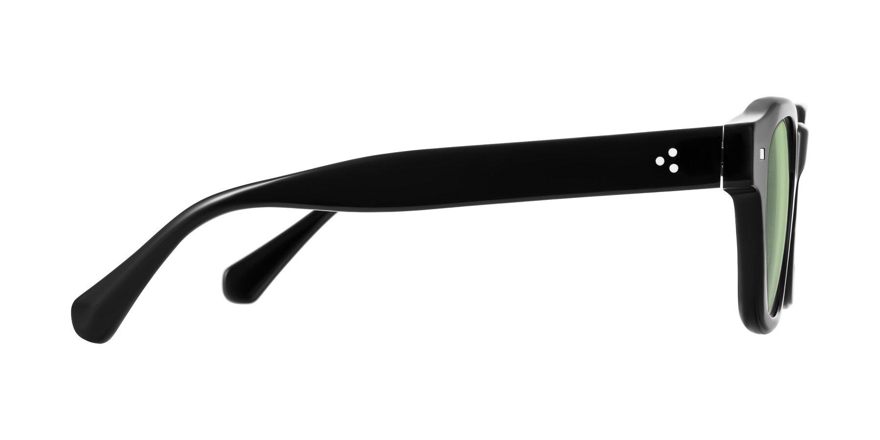 Side of Orin in Black with Medium Green Tinted Lenses