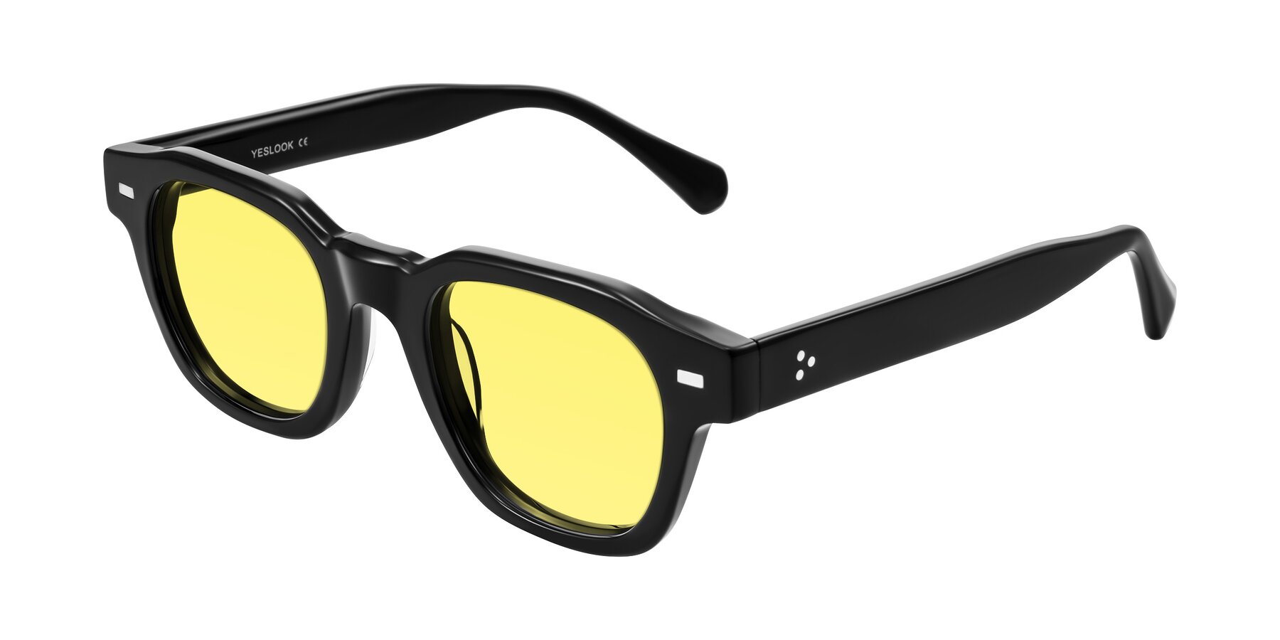Angle of Orin in Black with Medium Yellow Tinted Lenses