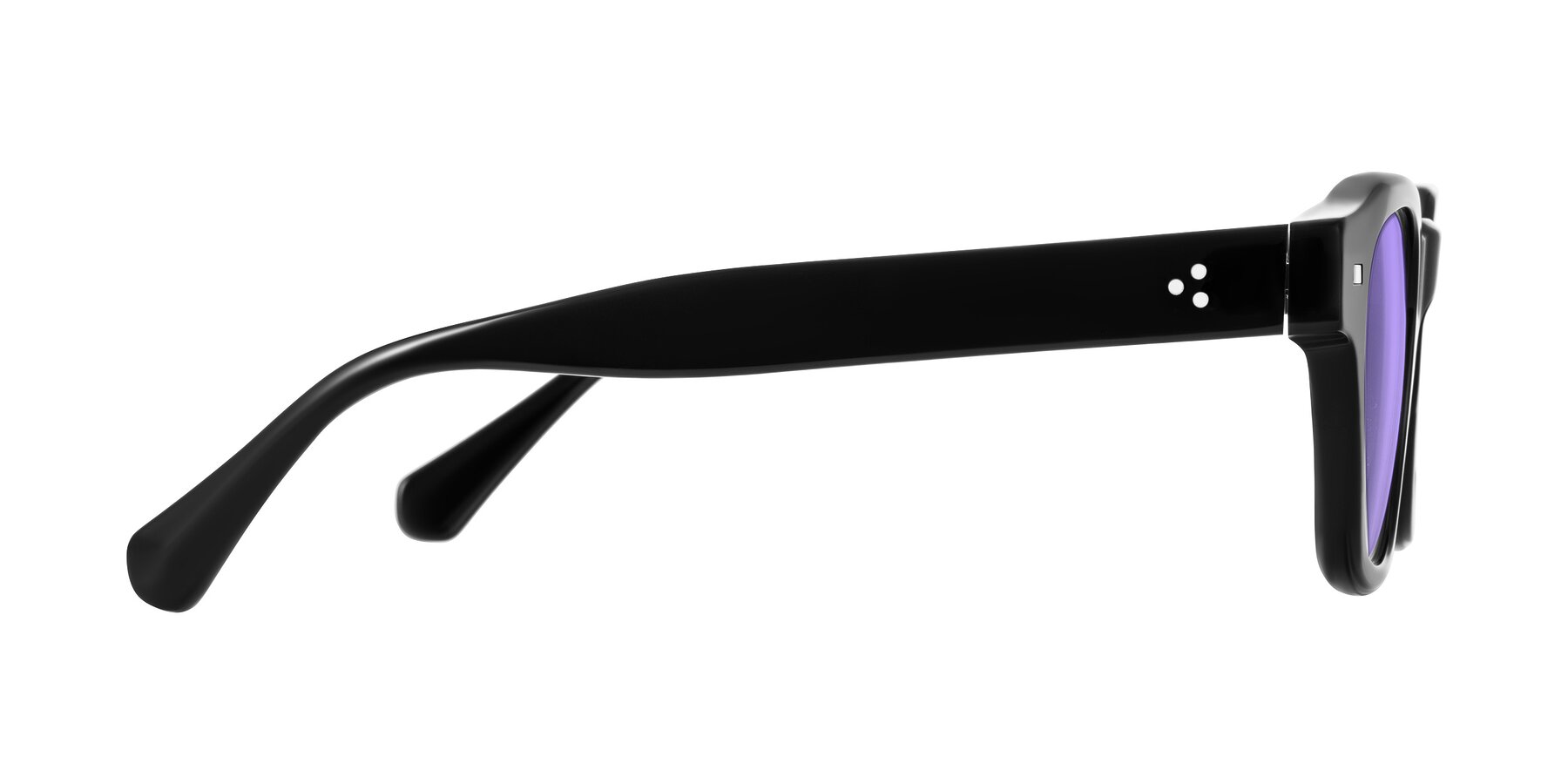 Side of Orin in Black with Medium Purple Tinted Lenses