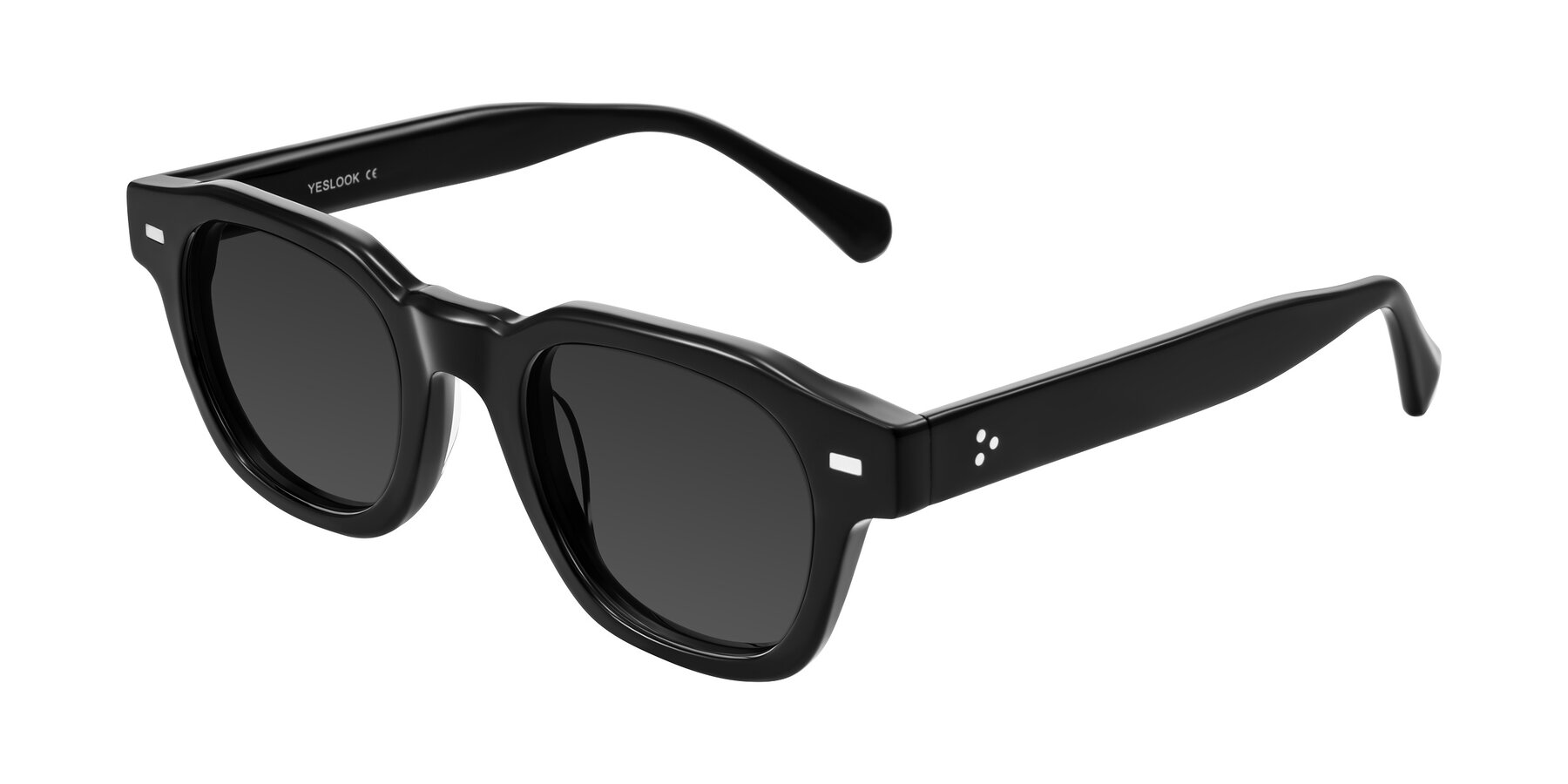 Angle of Orin in Black with Gray Tinted Lenses