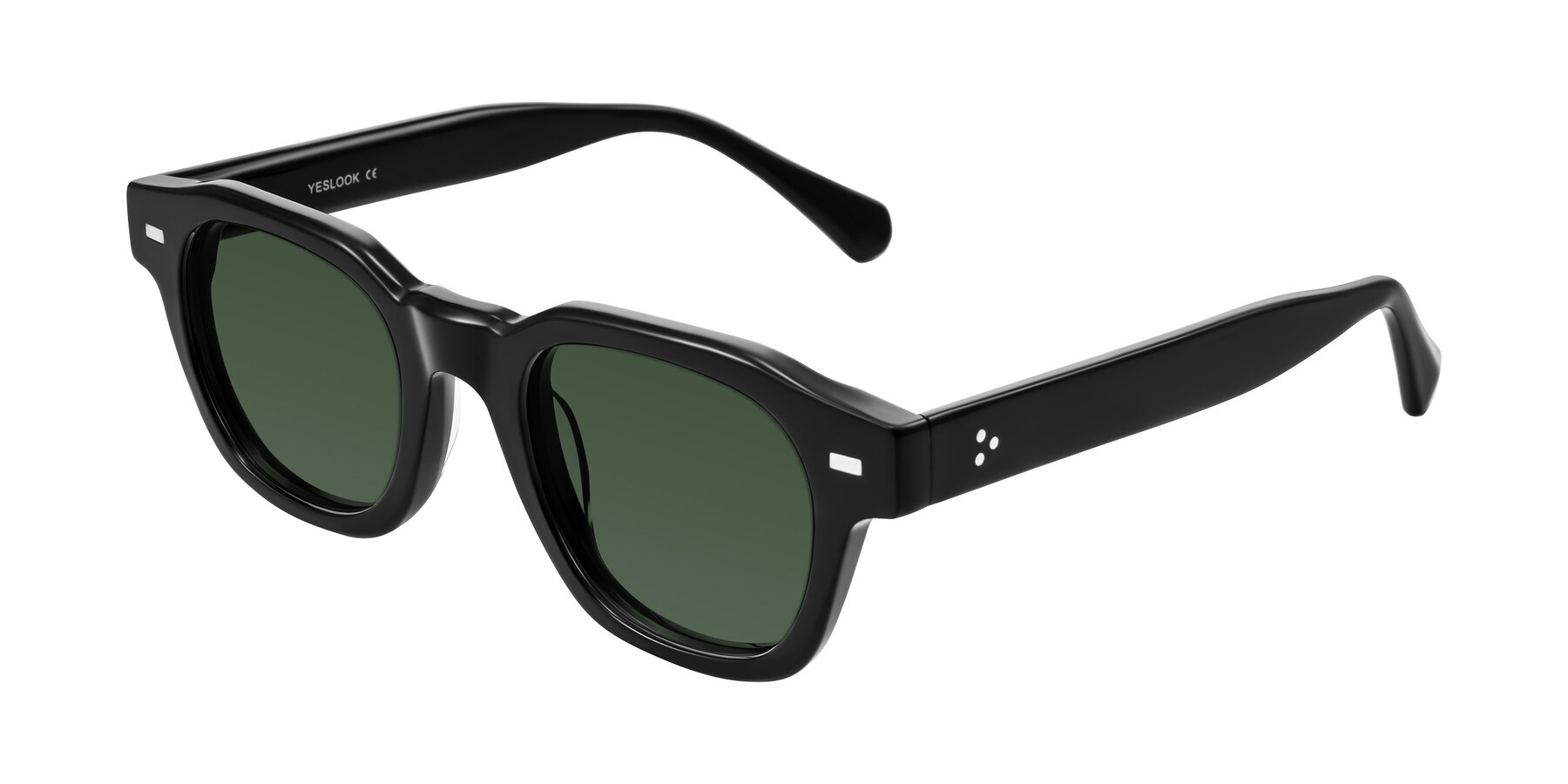 Angle of Orin in Black with Green Tinted Lenses