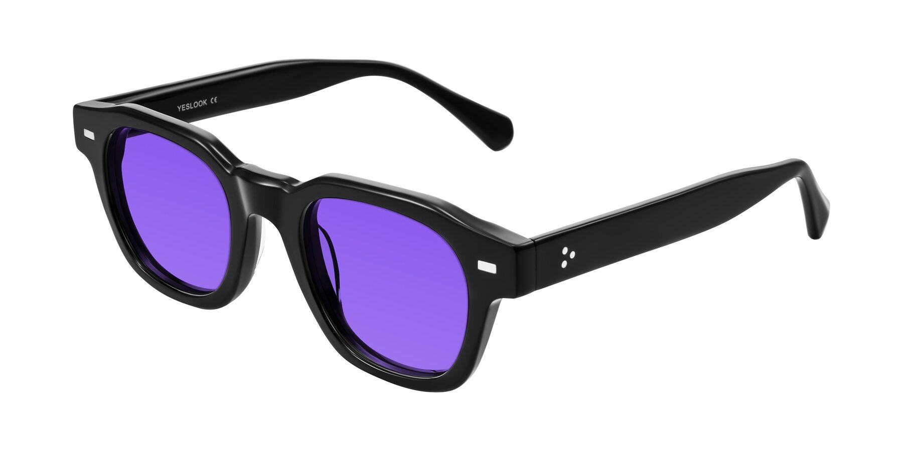 Angle of Orin in Black with Purple Tinted Lenses