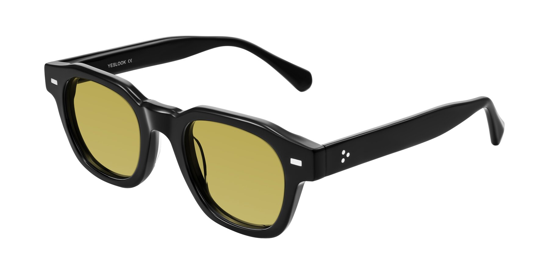 Angle of Orin in Black with Champagne Tinted Lenses