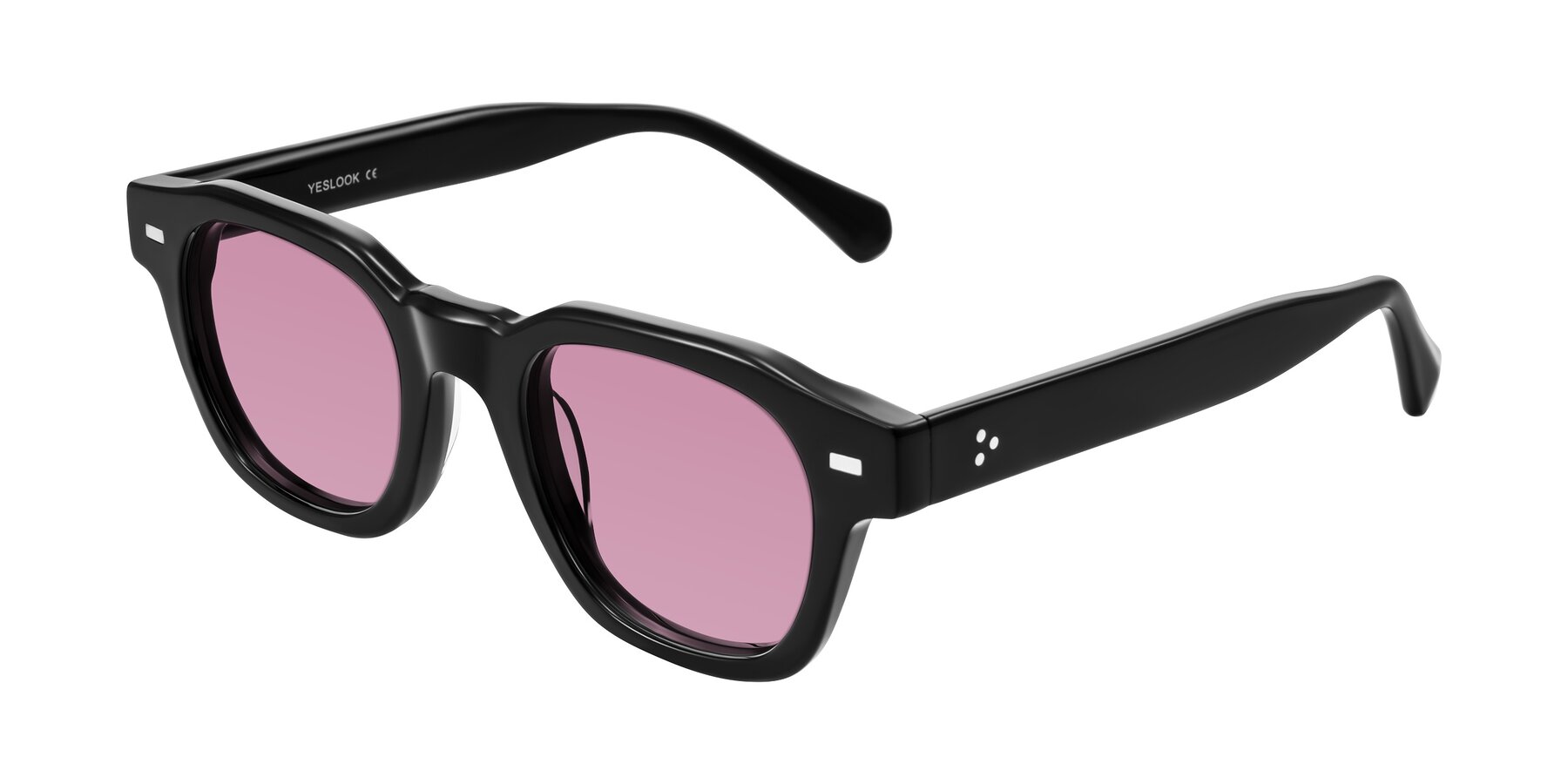 Angle of Orin in Black with Medium Wine Tinted Lenses