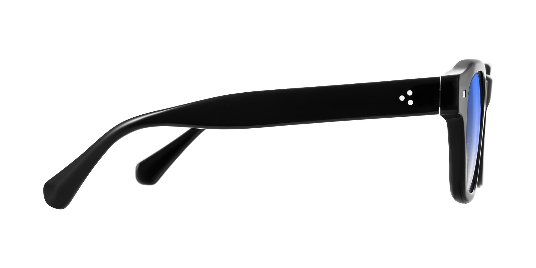 Side of Orin in Black with Blue Gradient Lenses