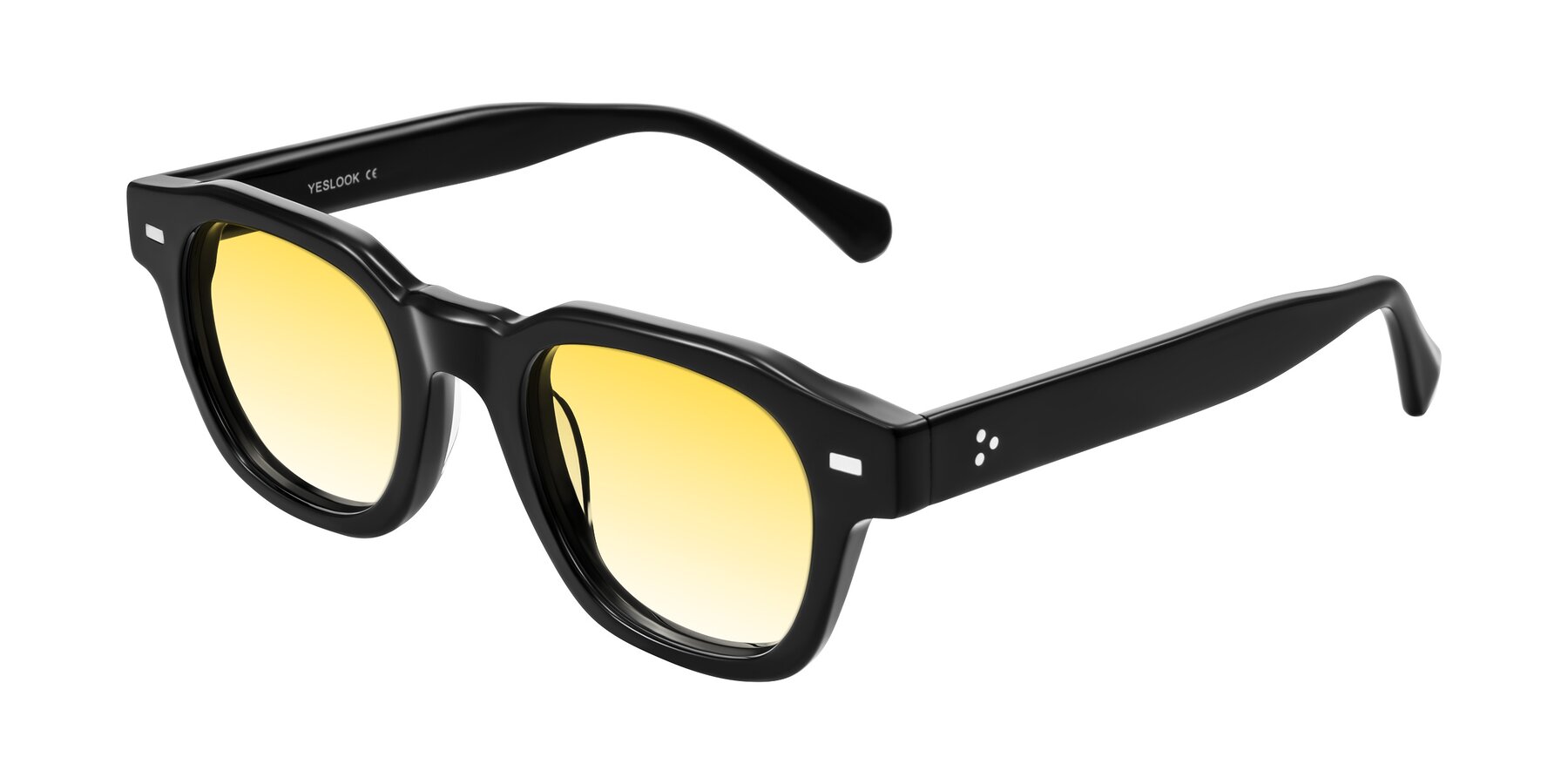 Angle of Orin in Black with Yellow Gradient Lenses