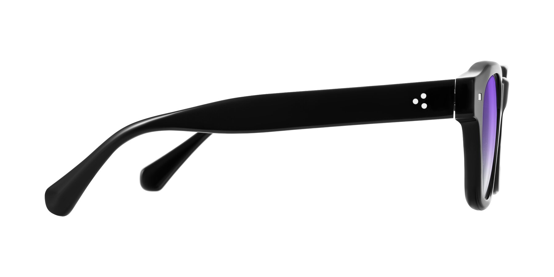 Side of Orin in Black with Purple Gradient Lenses