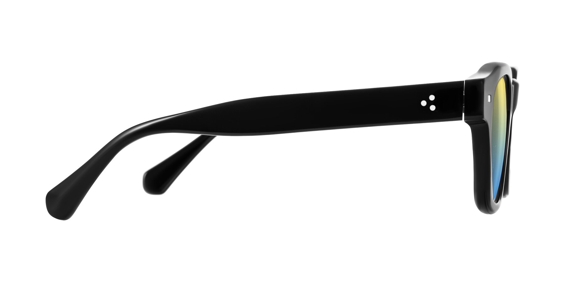 Side of Orin in Black with Yellow / Blue Gradient Lenses