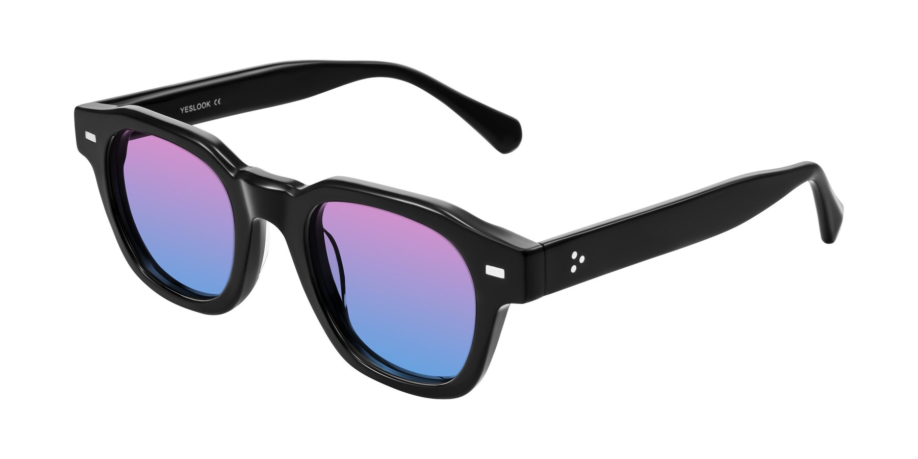 Angle of Orin in Black with Pink / Blue Gradient Lenses