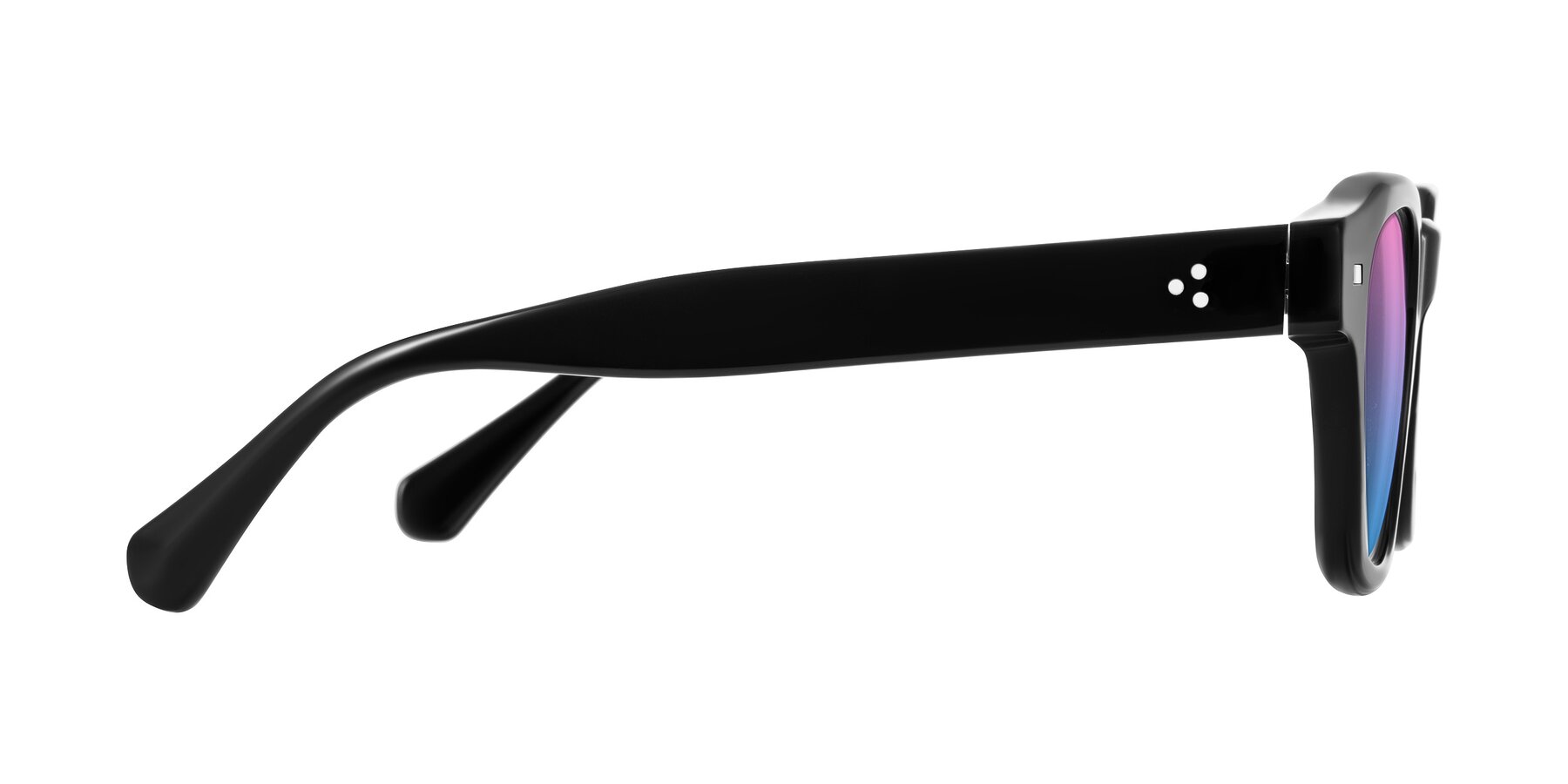 Side of Orin in Black with Pink / Blue Gradient Lenses