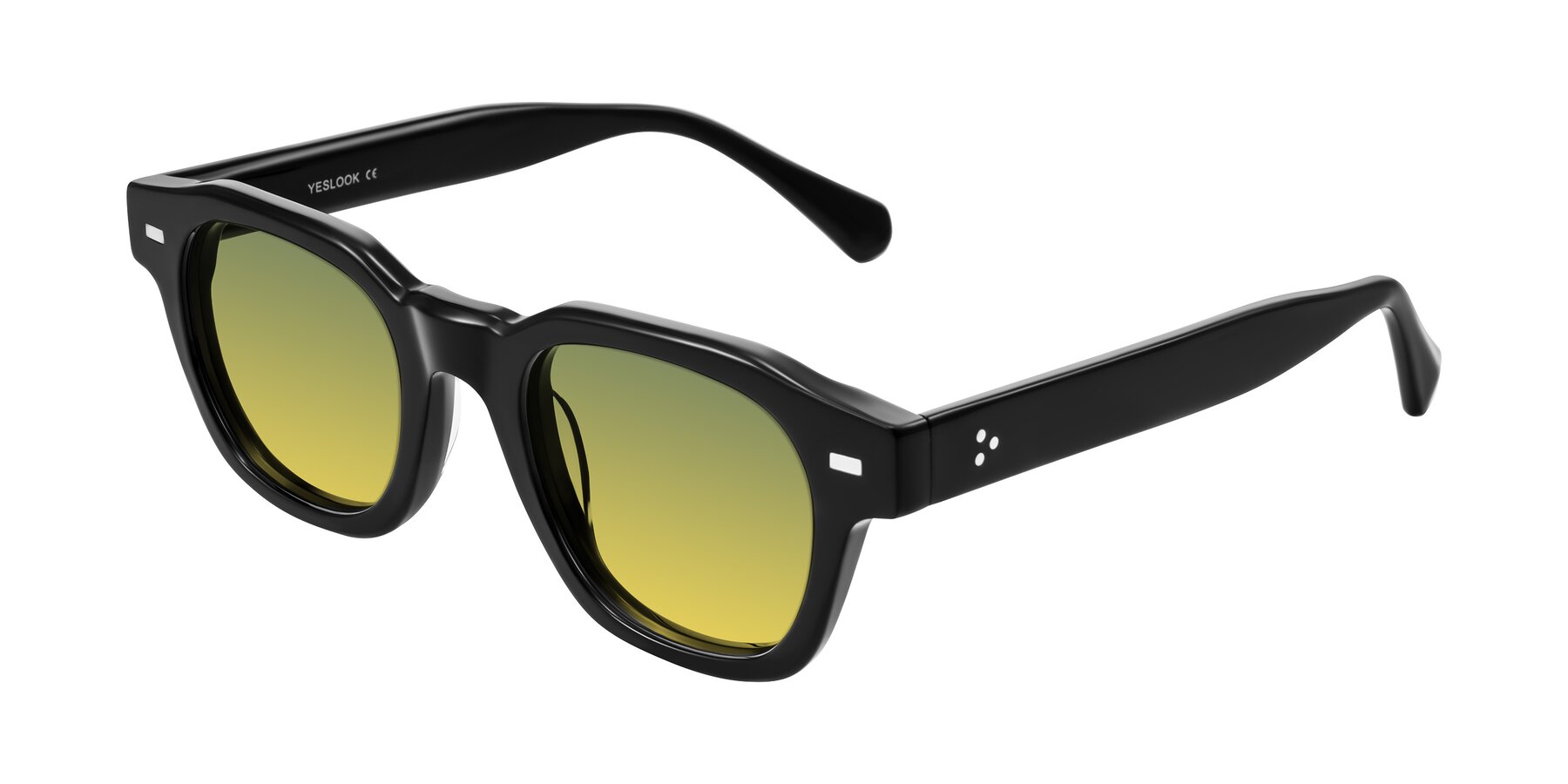 Angle of Orin in Black with Green / Yellow Gradient Lenses