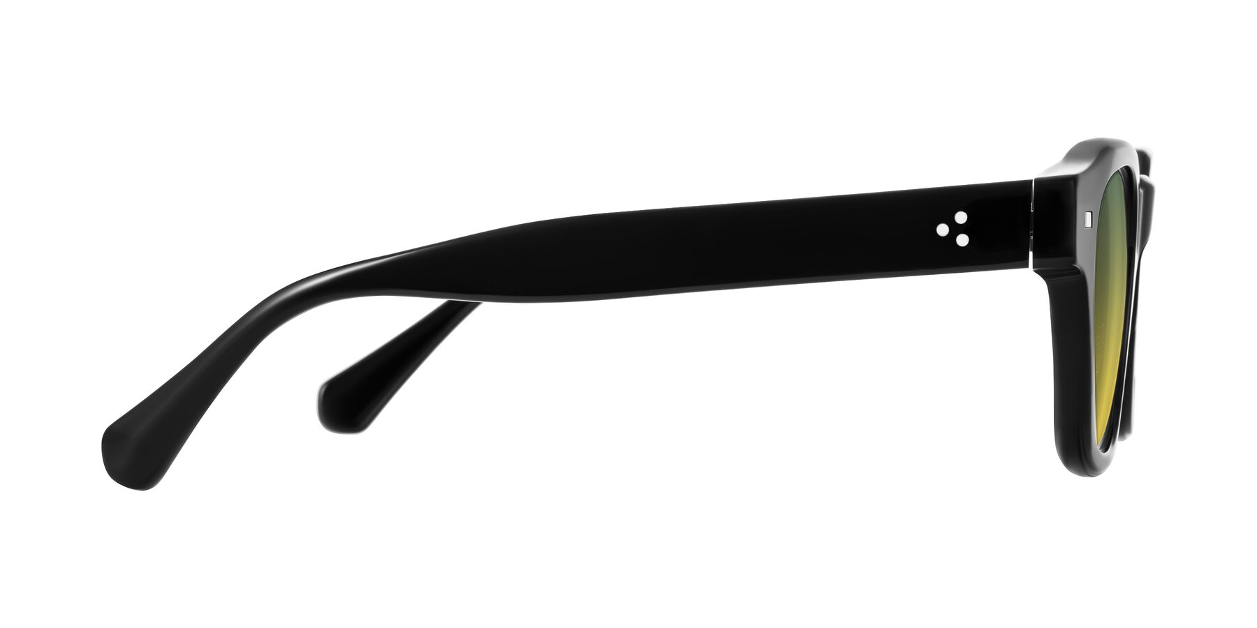 Side of Orin in Black with Green / Yellow Gradient Lenses