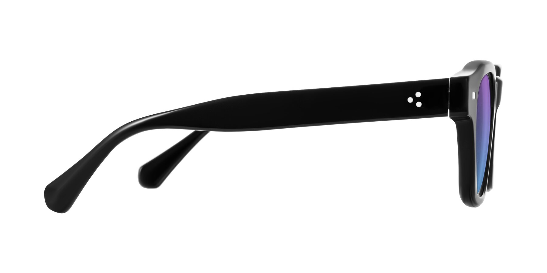 Side of Orin in Black with Purple / Blue Gradient Lenses