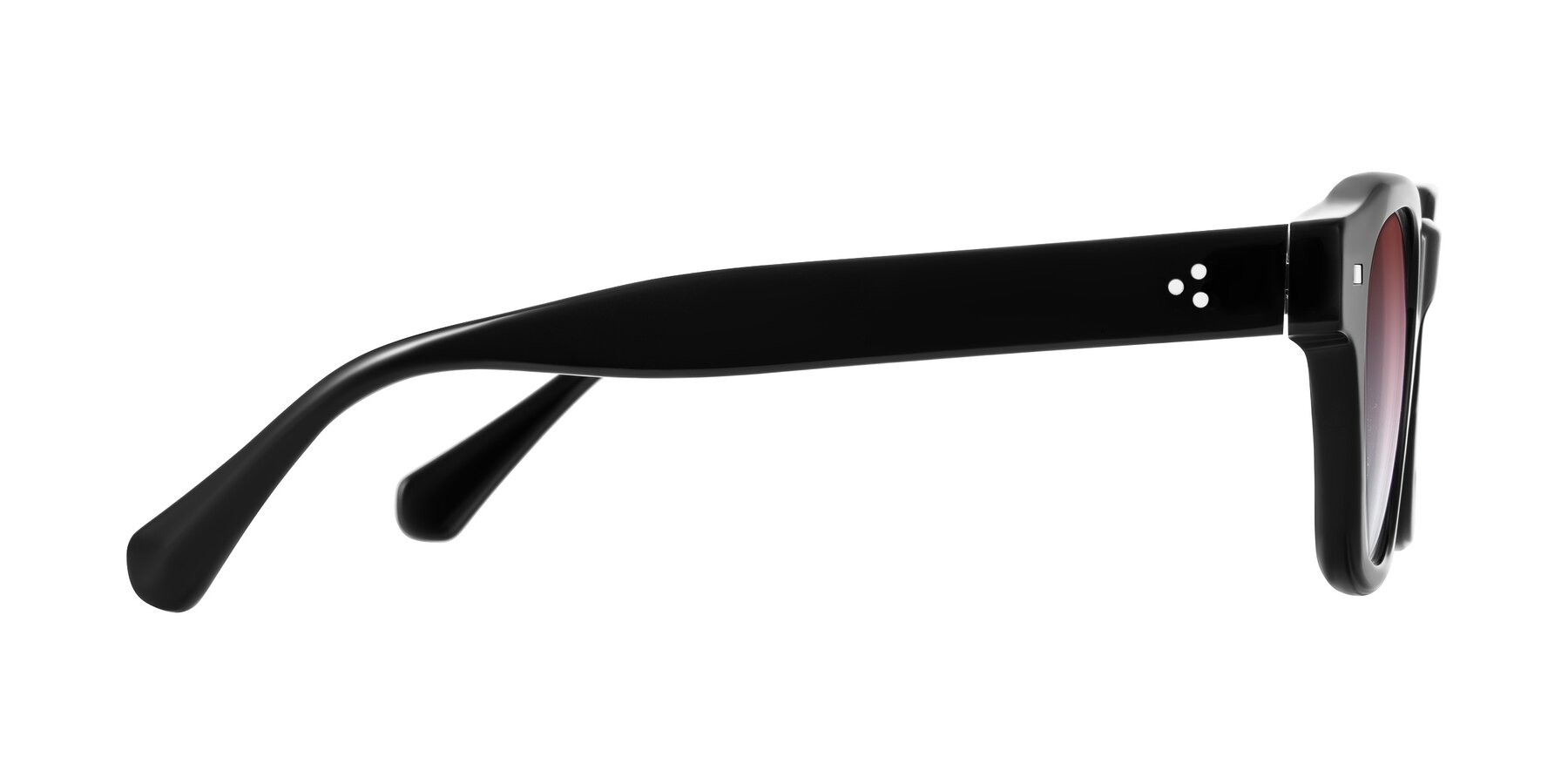 Side of Orin in Black with Garnet Gradient Lenses