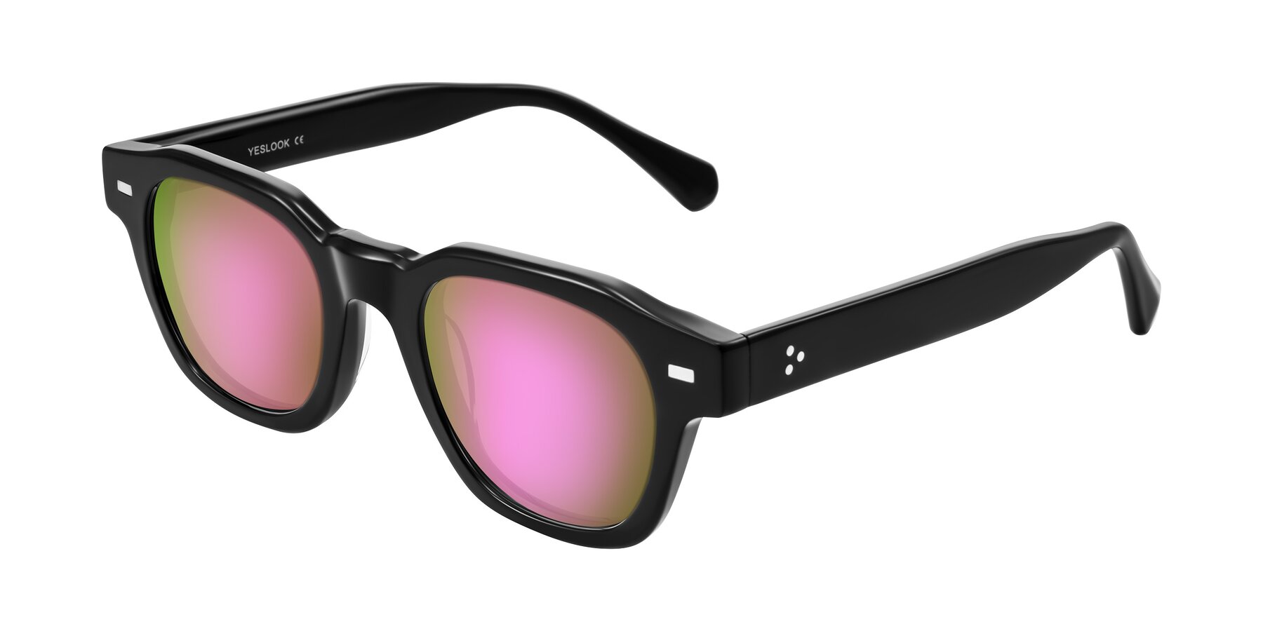 Angle of Orin in Black with Pink Mirrored Lenses