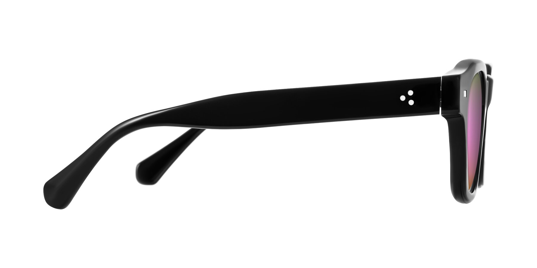 Side of Orin in Black with Pink Mirrored Lenses