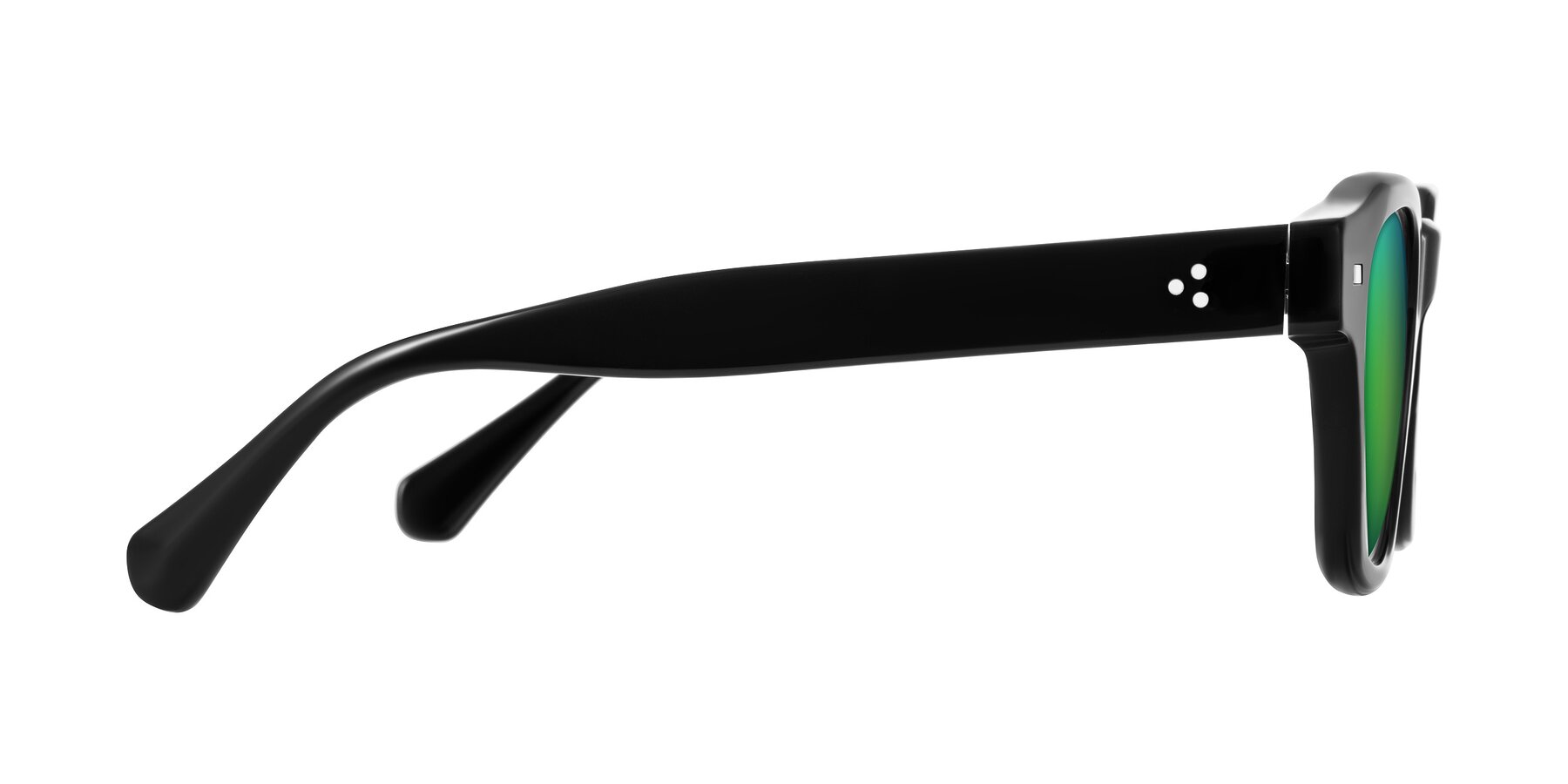 Side of Orin in Black with Green Mirrored Lenses