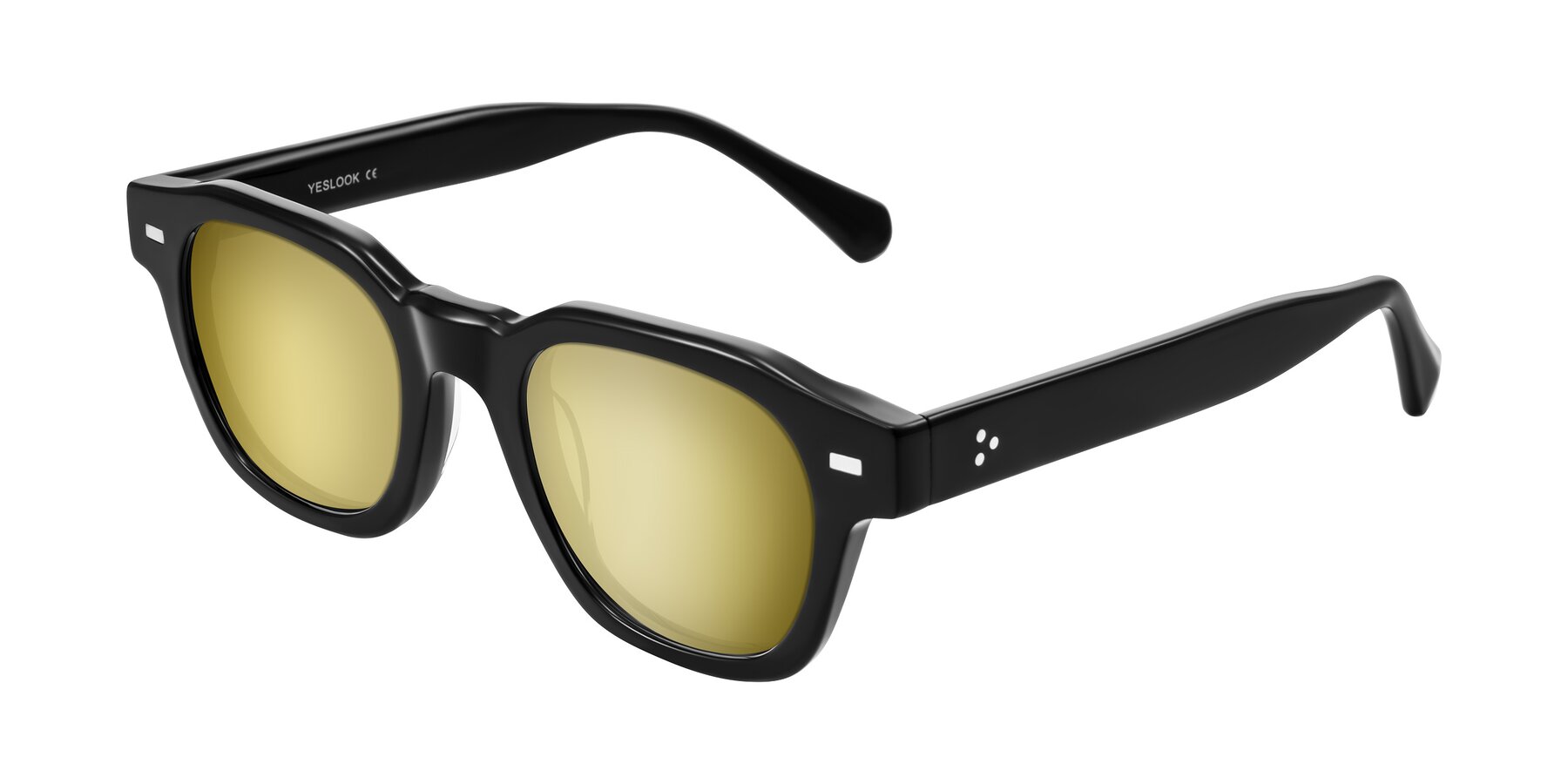 Angle of Orin in Black with Gold Mirrored Lenses