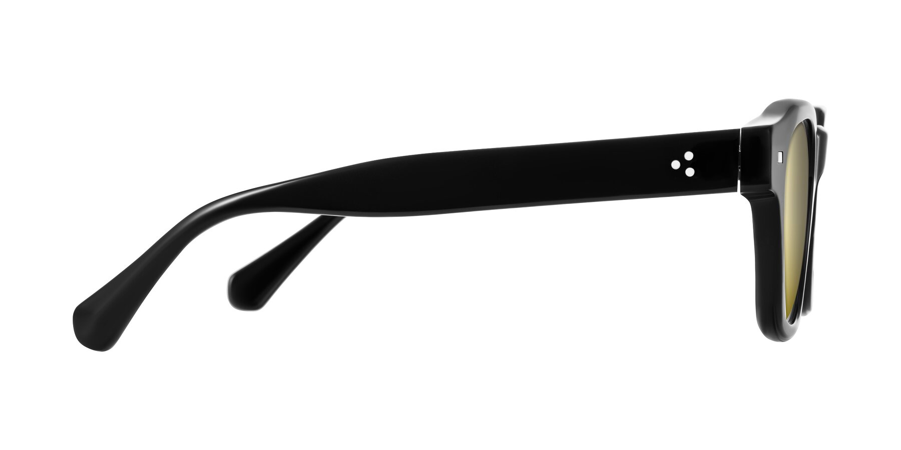 Side of Orin in Black with Gold Mirrored Lenses
