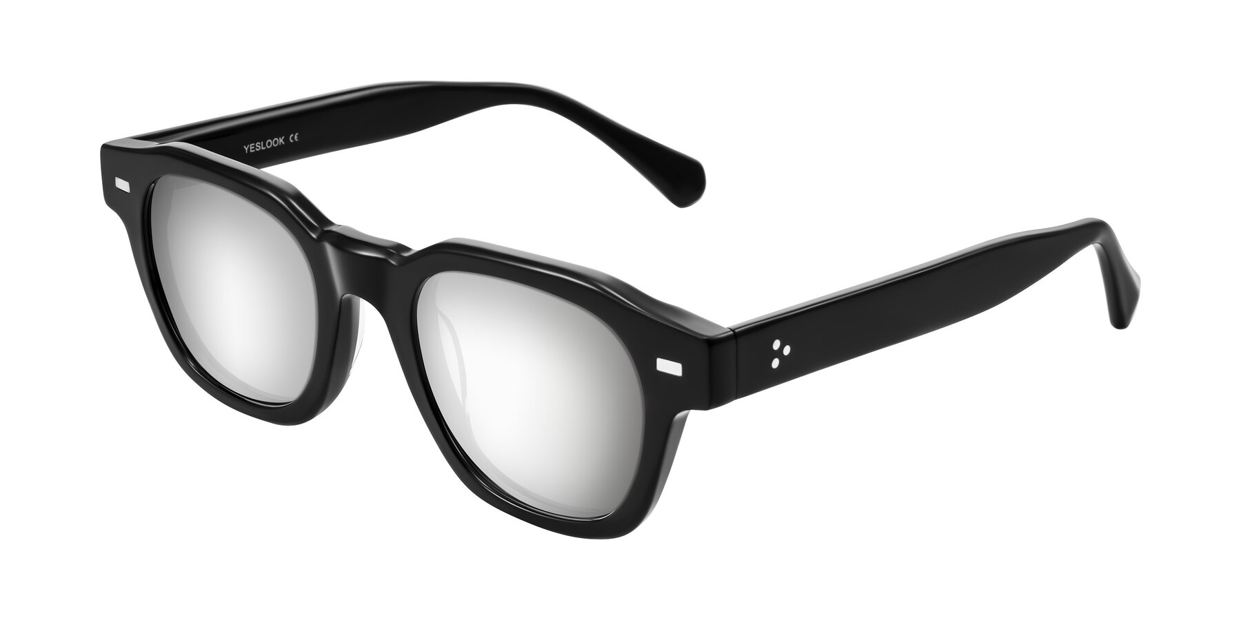 Angle of Orin in Black with Silver Mirrored Lenses