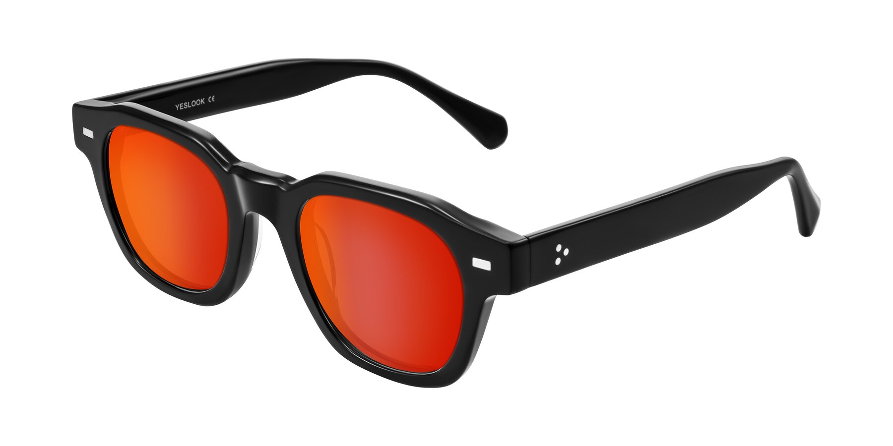 Angle of Orin in Black with Red Gold Mirrored Lenses