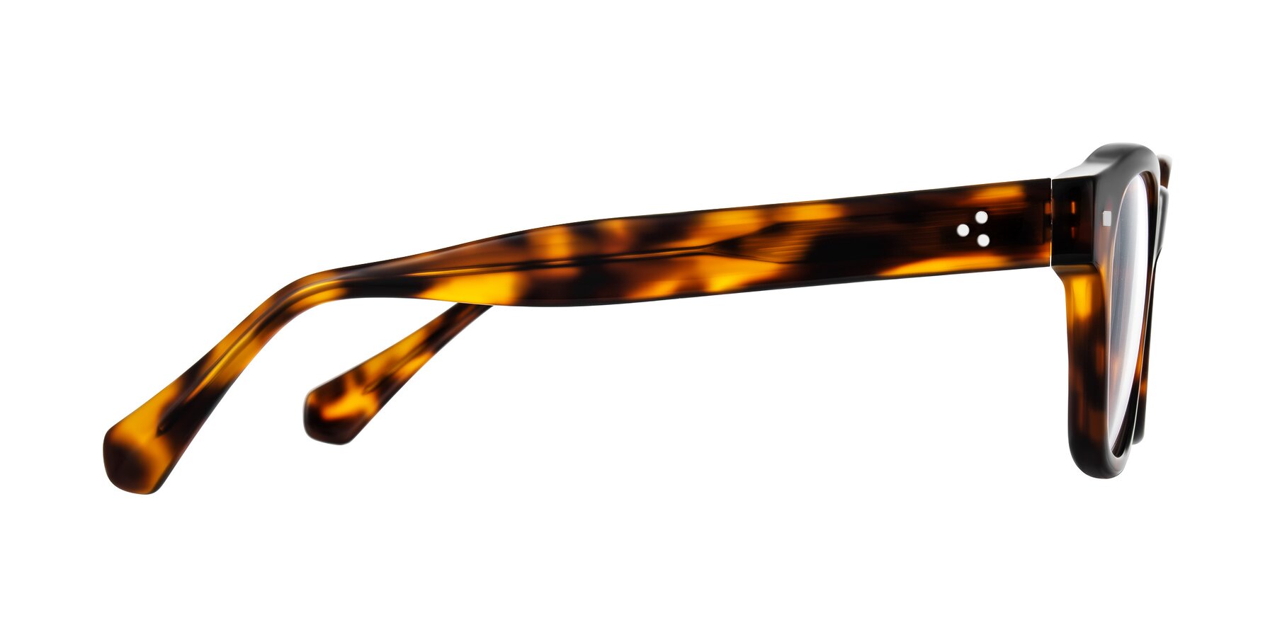 Side of Orin in Tortoise with Clear Eyeglass Lenses