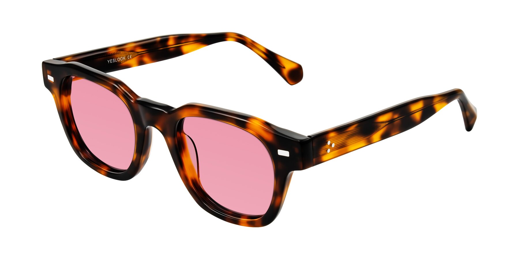 Angle of Orin in Tortoise with Pink Tinted Lenses