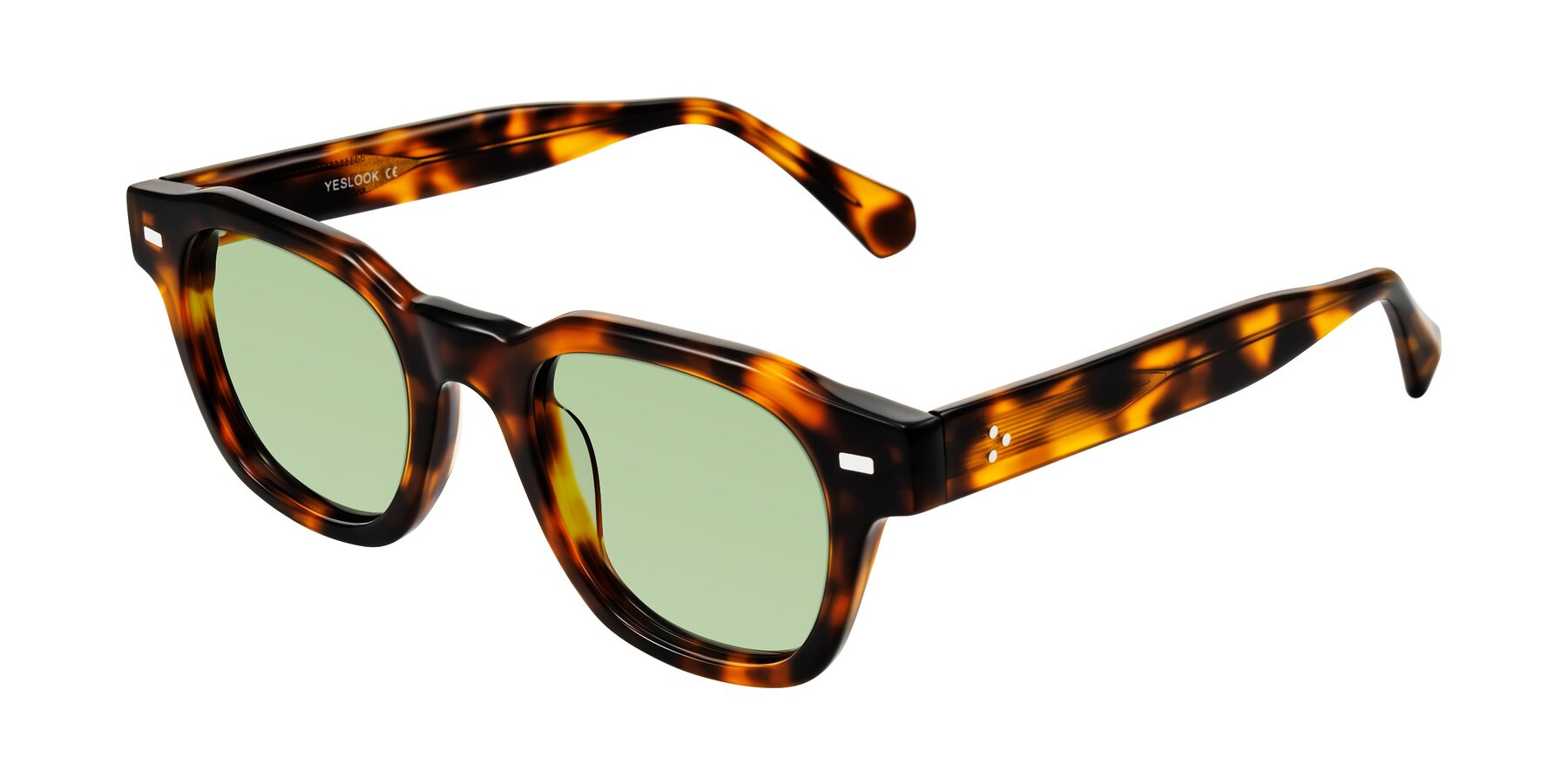 Angle of Orin in Tortoise with Medium Green Tinted Lenses