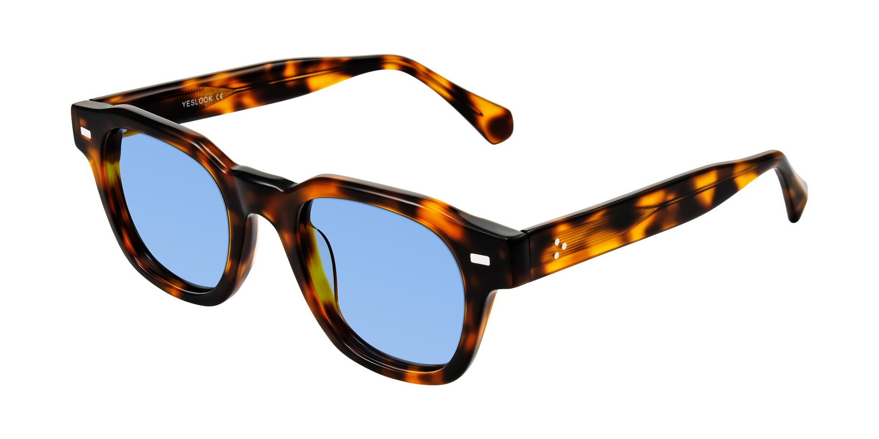 Angle of Orin in Tortoise with Medium Blue Tinted Lenses