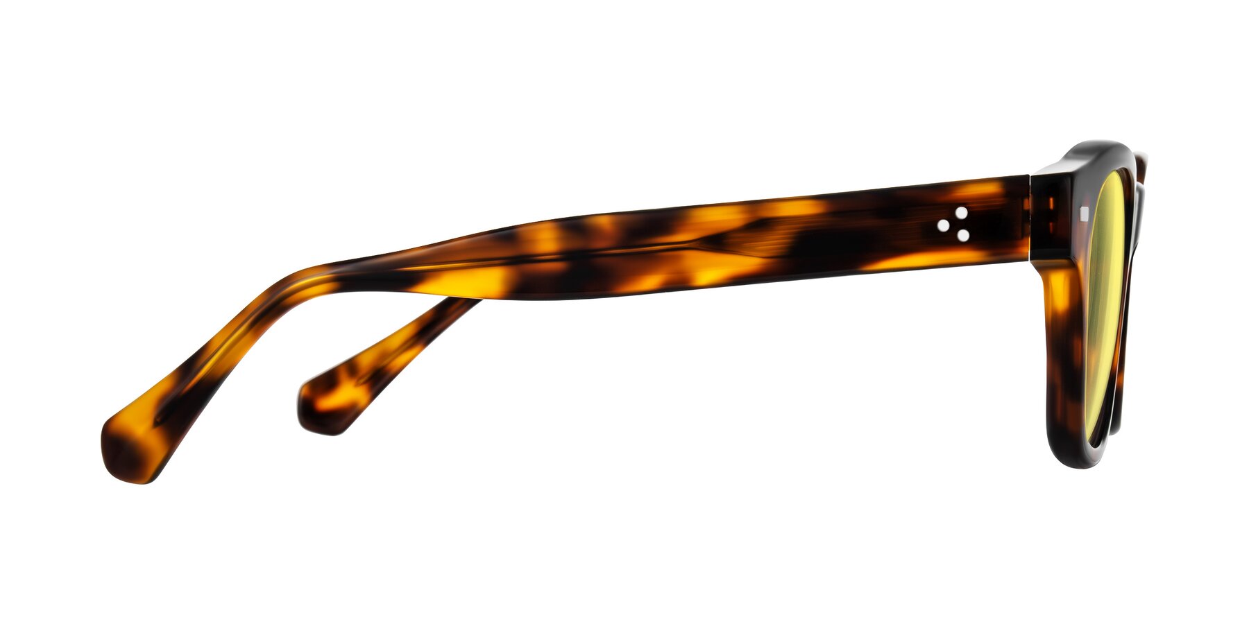 Side of Orin in Tortoise with Medium Yellow Tinted Lenses
