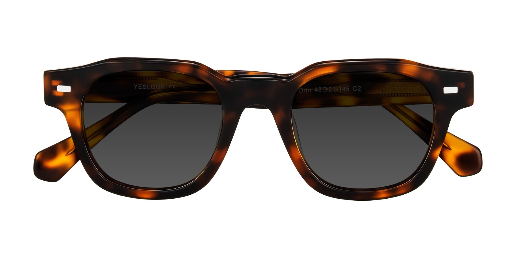 Folded Front of Orin in Tortoise with Gray Tinted Lenses