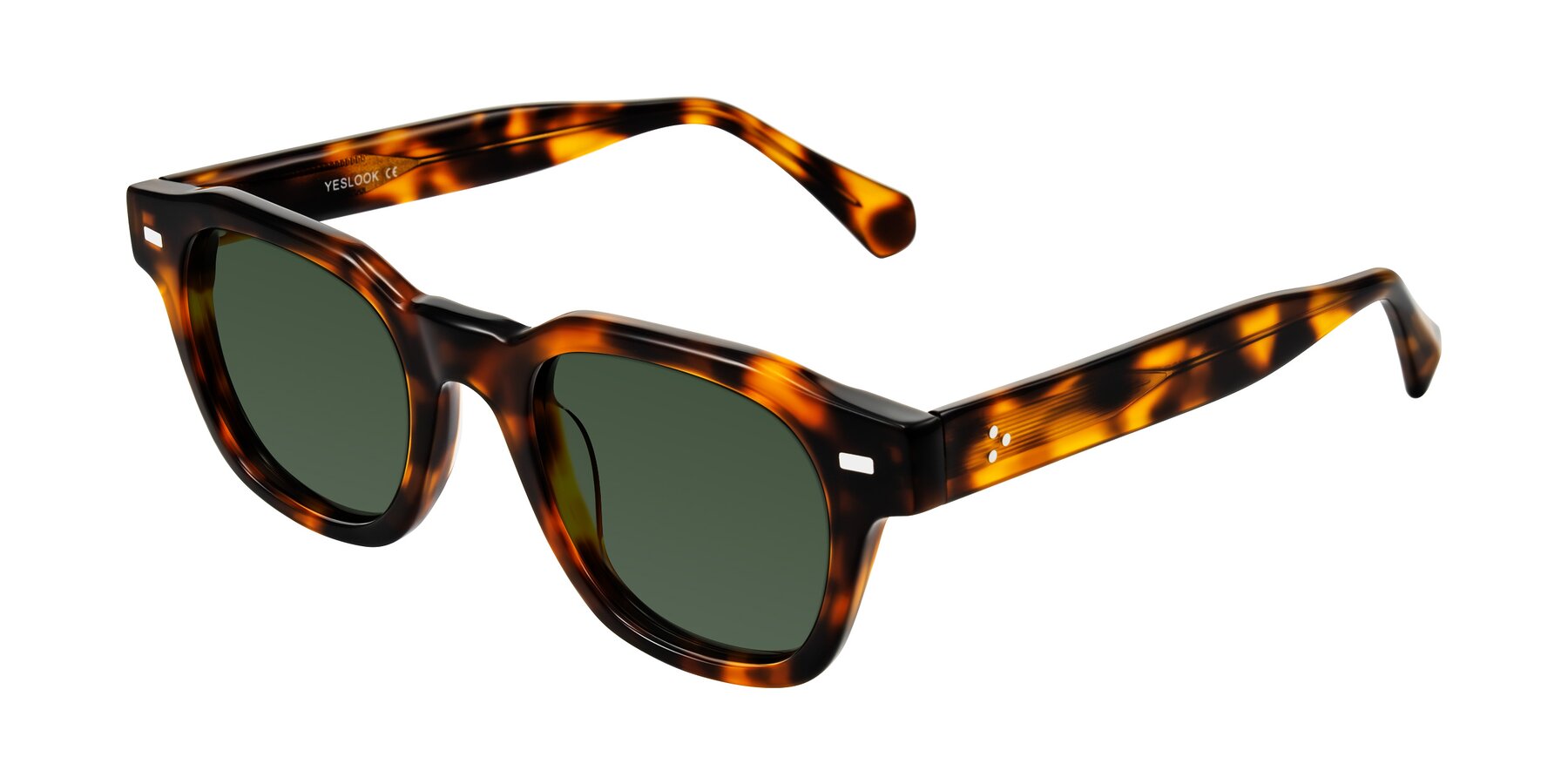 Angle of Orin in Tortoise with Green Tinted Lenses