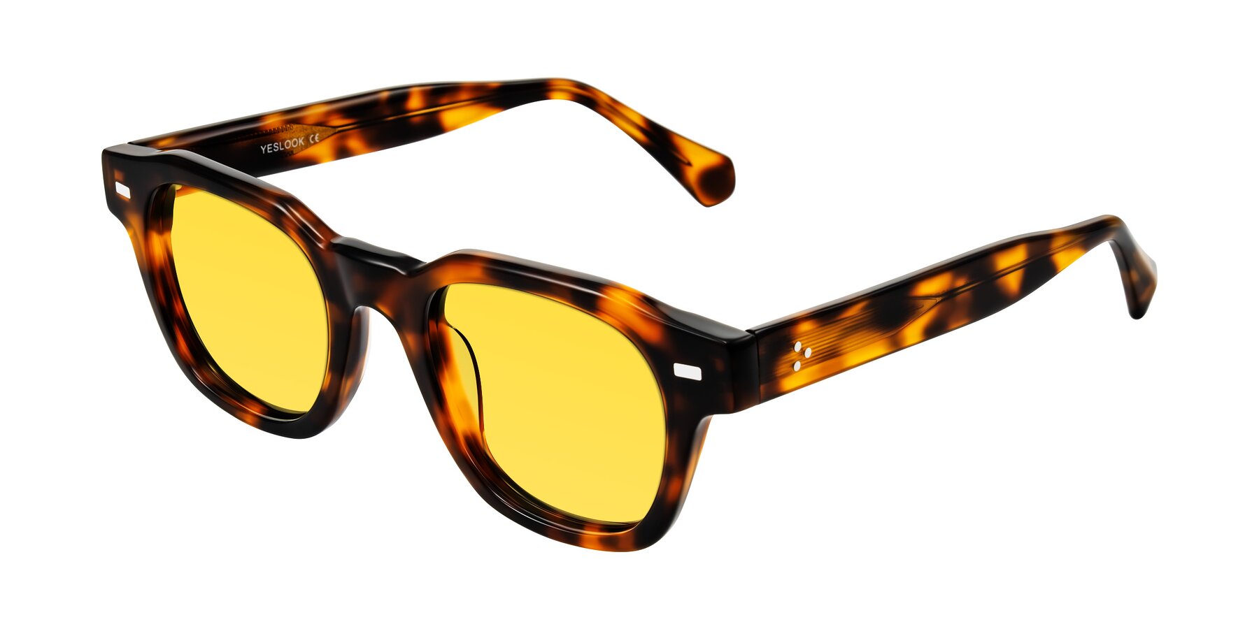 Angle of Orin in Tortoise with Yellow Tinted Lenses