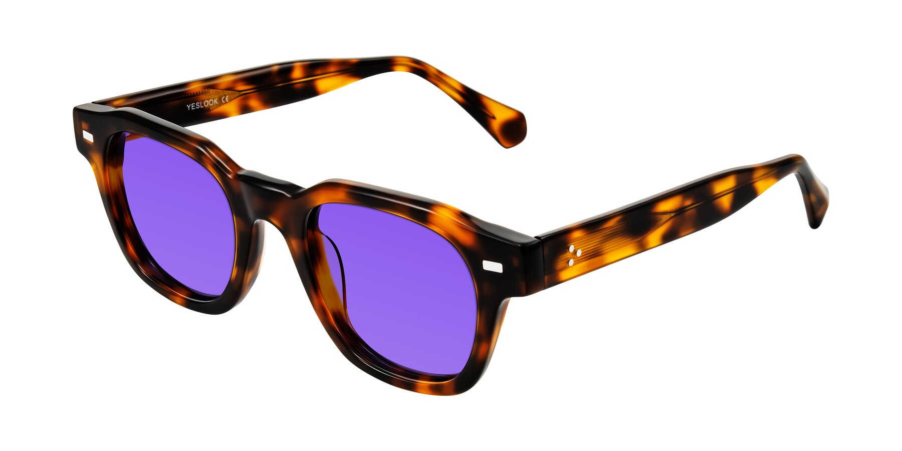 Angle of Orin in Tortoise with Purple Tinted Lenses