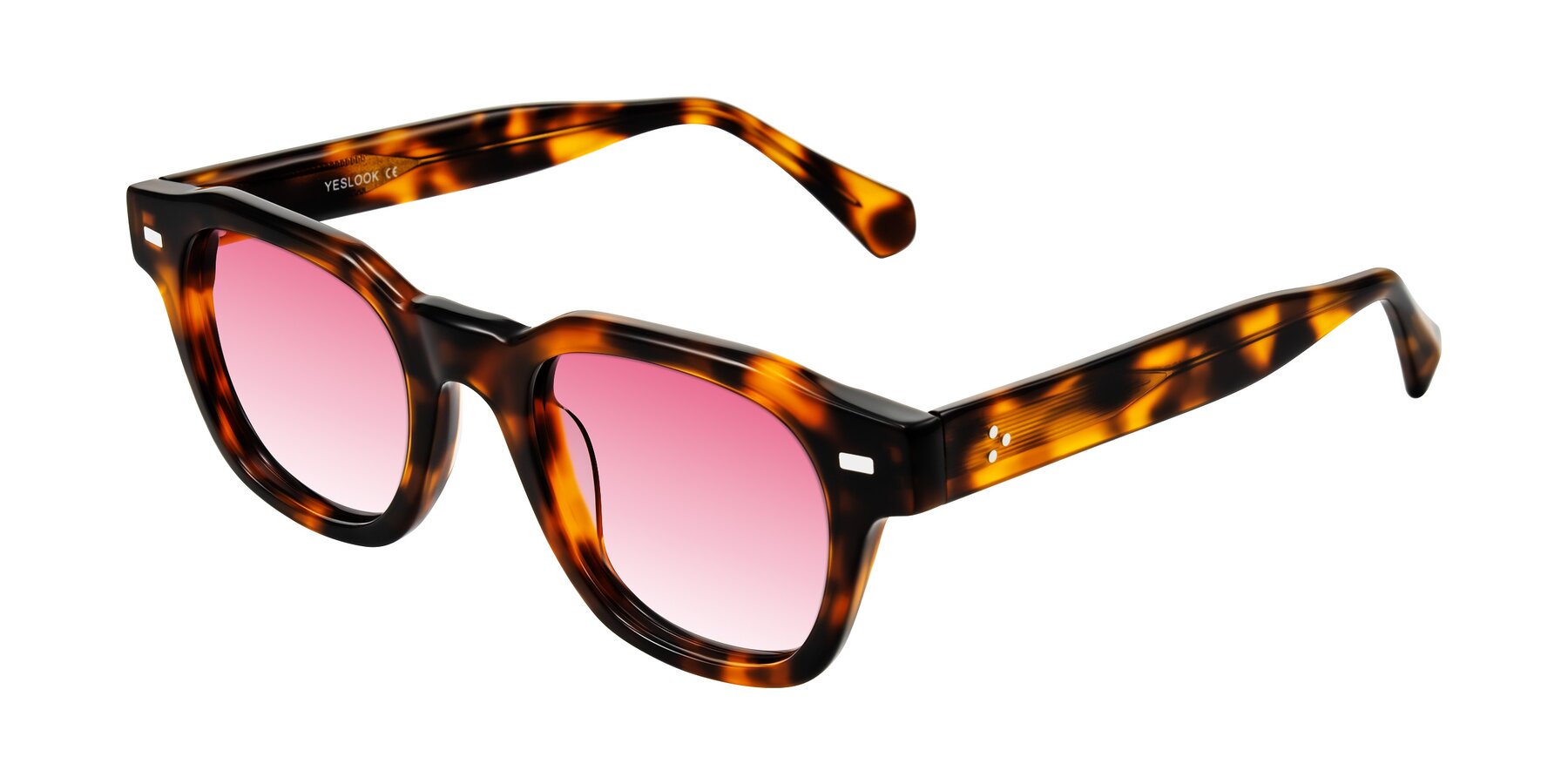 Angle of Orin in Tortoise with Pink Gradient Lenses