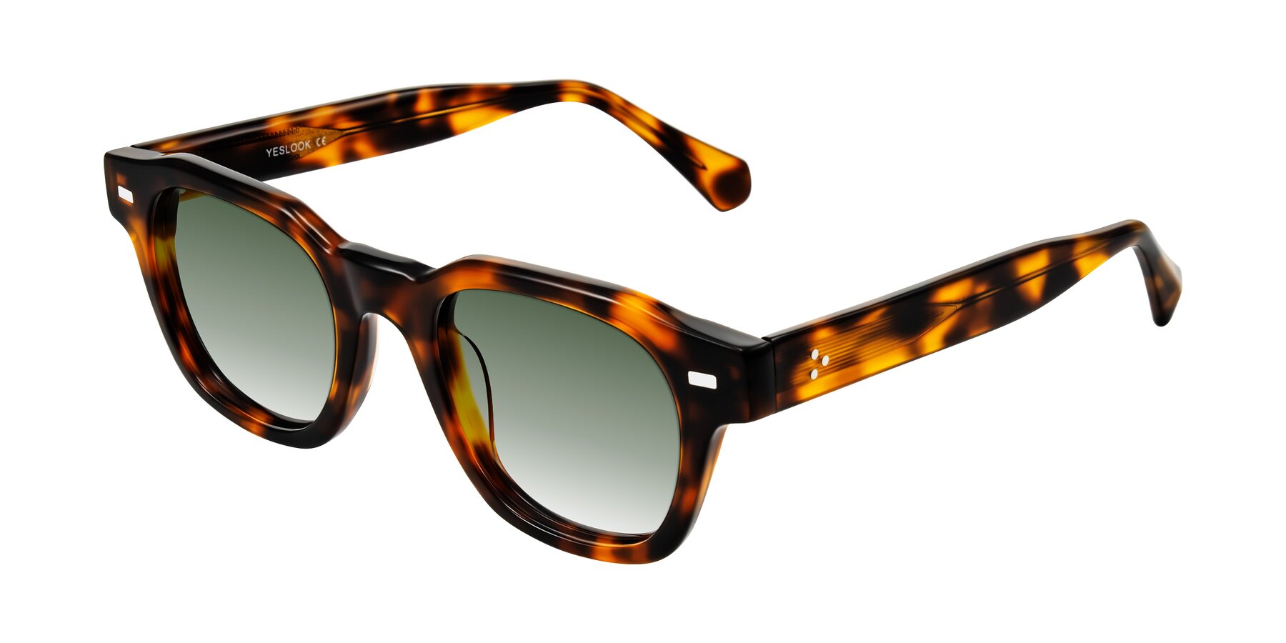 Angle of Orin in Tortoise with Green Gradient Lenses