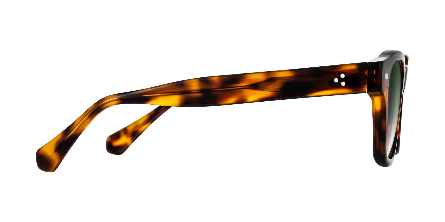 Side of Orin in Tortoise with Green Gradient Lenses