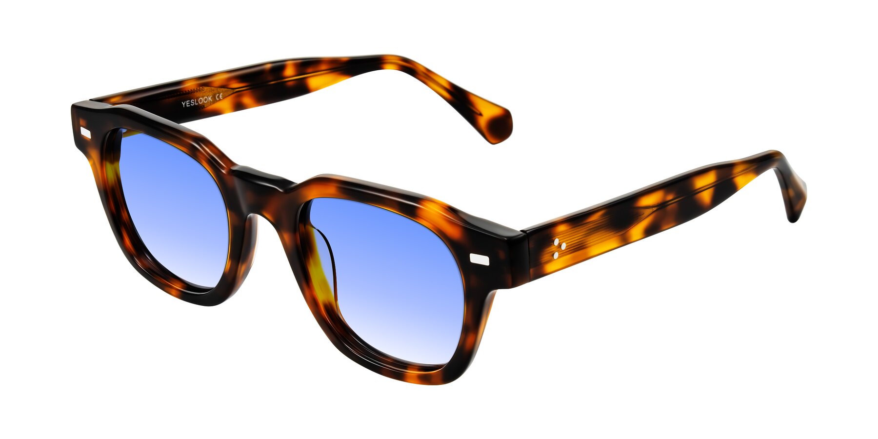 Angle of Orin in Tortoise with Blue Gradient Lenses