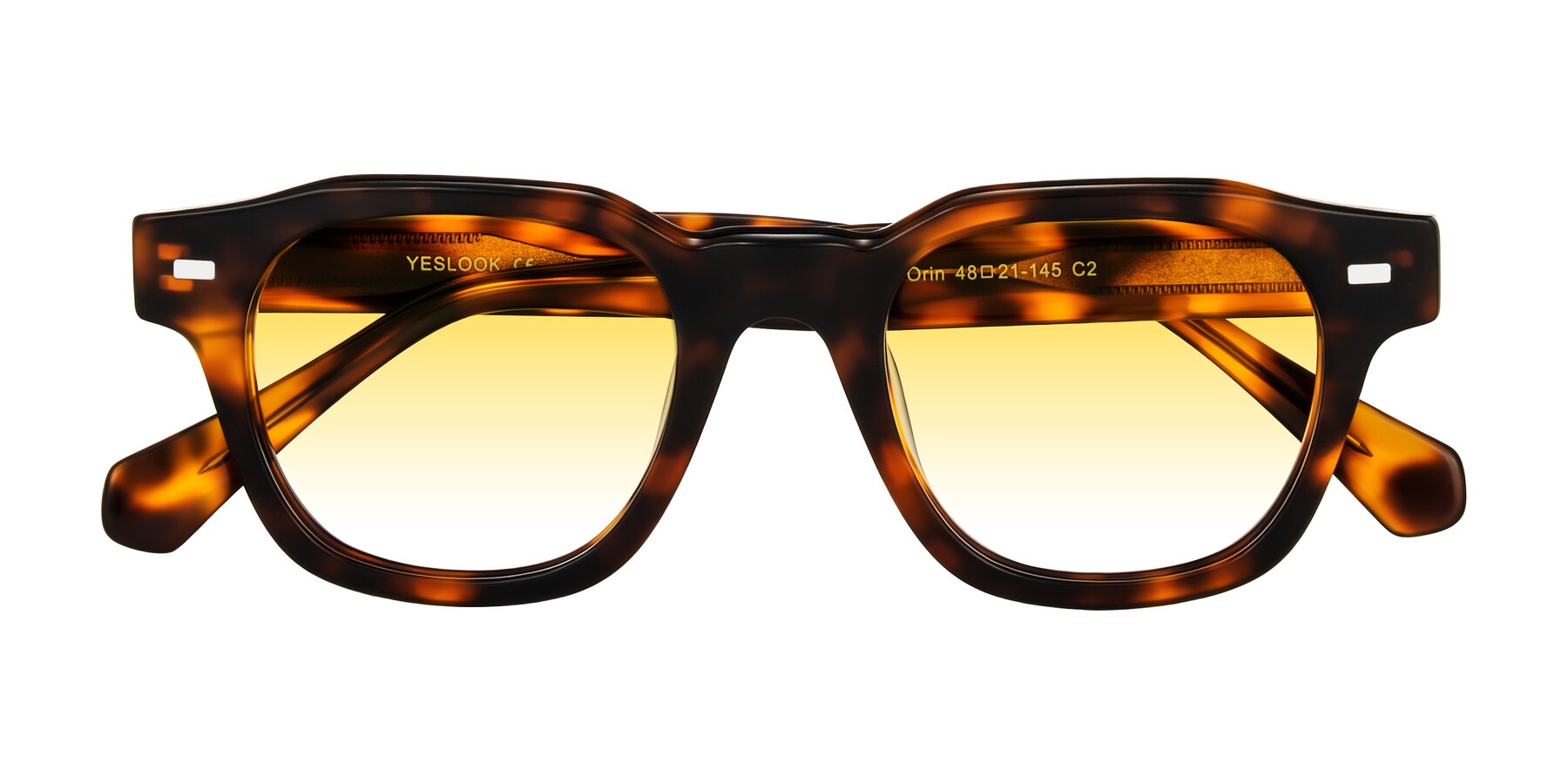 Folded Front of Orin in Tortoise with Yellow Gradient Lenses
