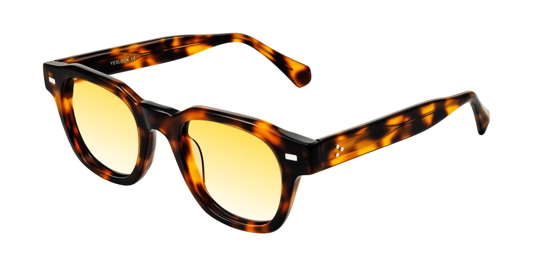 Angle of Orin in Tortoise with Yellow Gradient Lenses