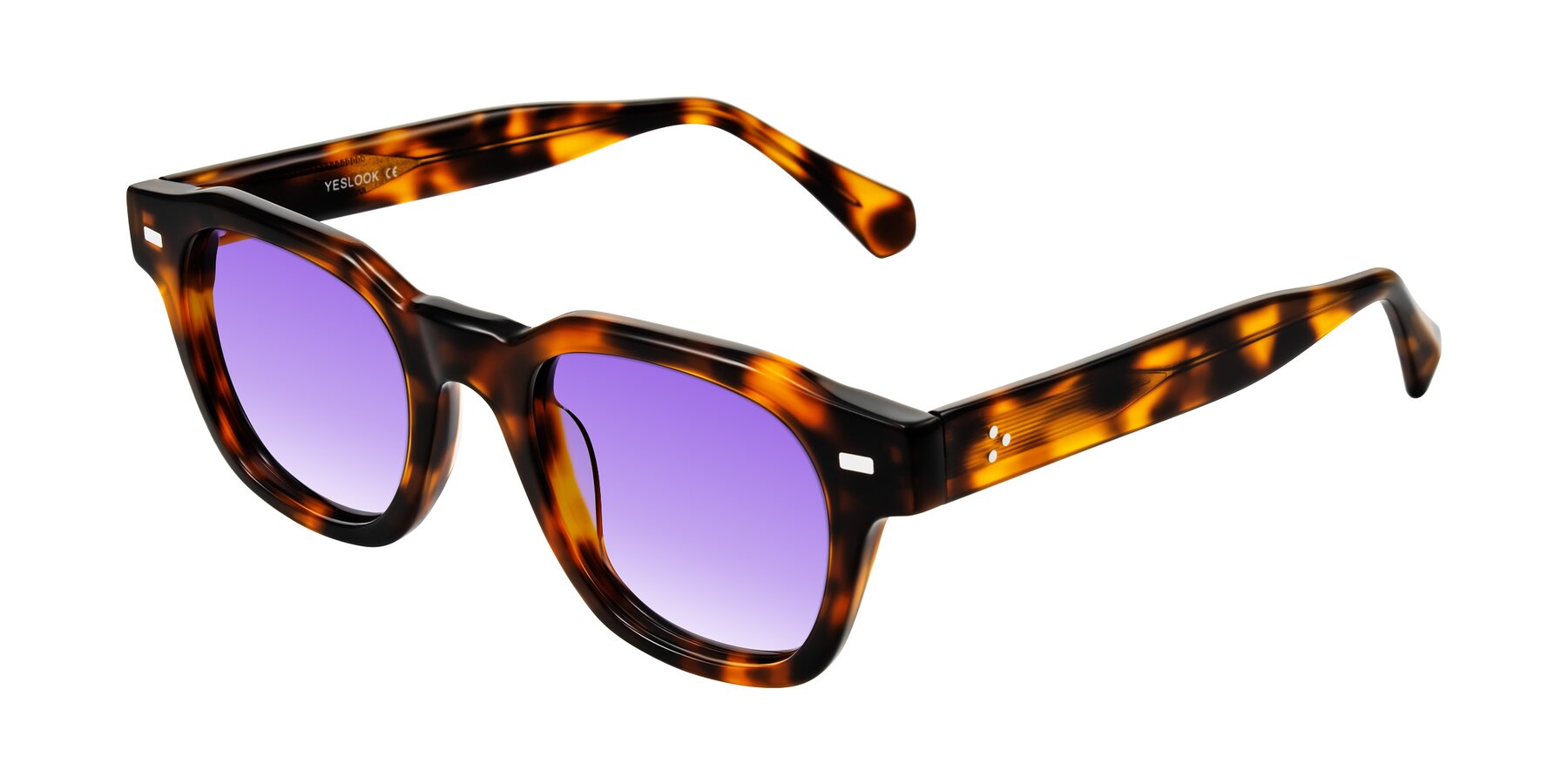 Angle of Orin in Tortoise with Purple Gradient Lenses