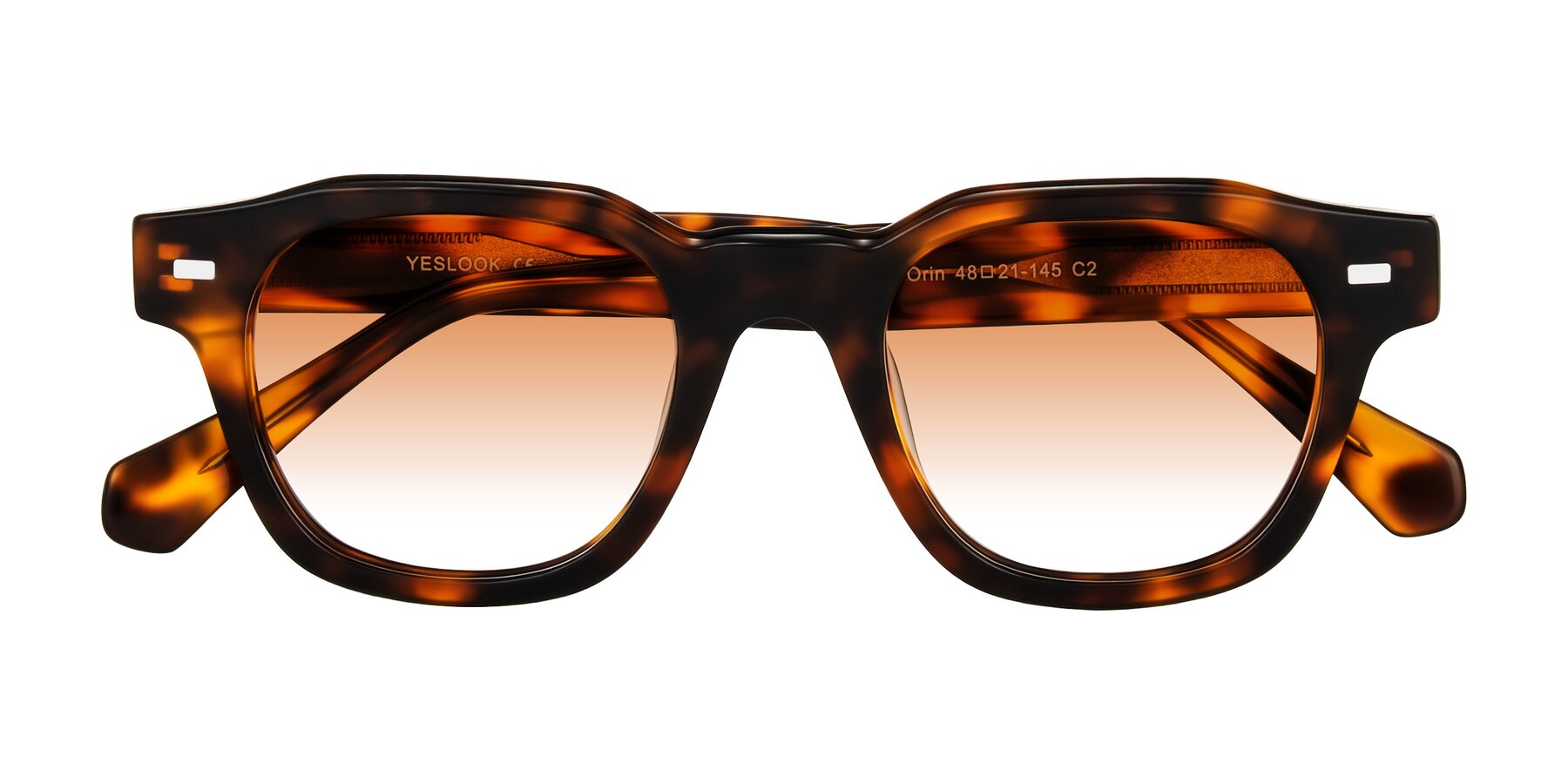 Folded Front of Orin in Tortoise with Orange Gradient Lenses