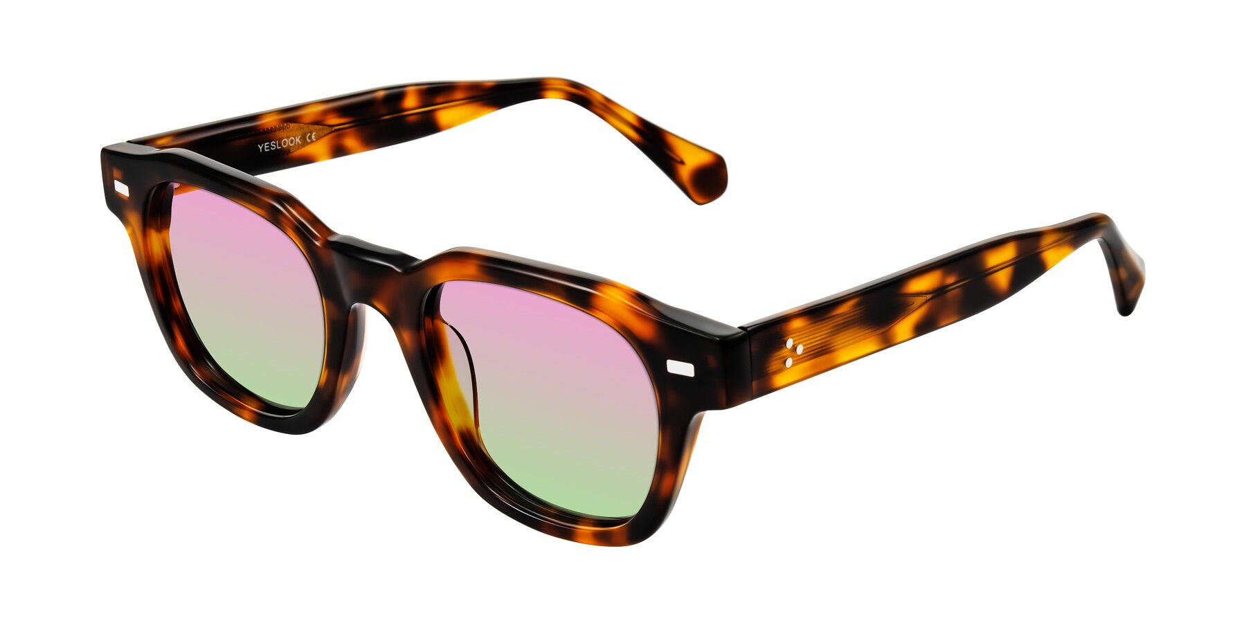 Angle of Orin in Tortoise with Pink / Green Gradient Lenses