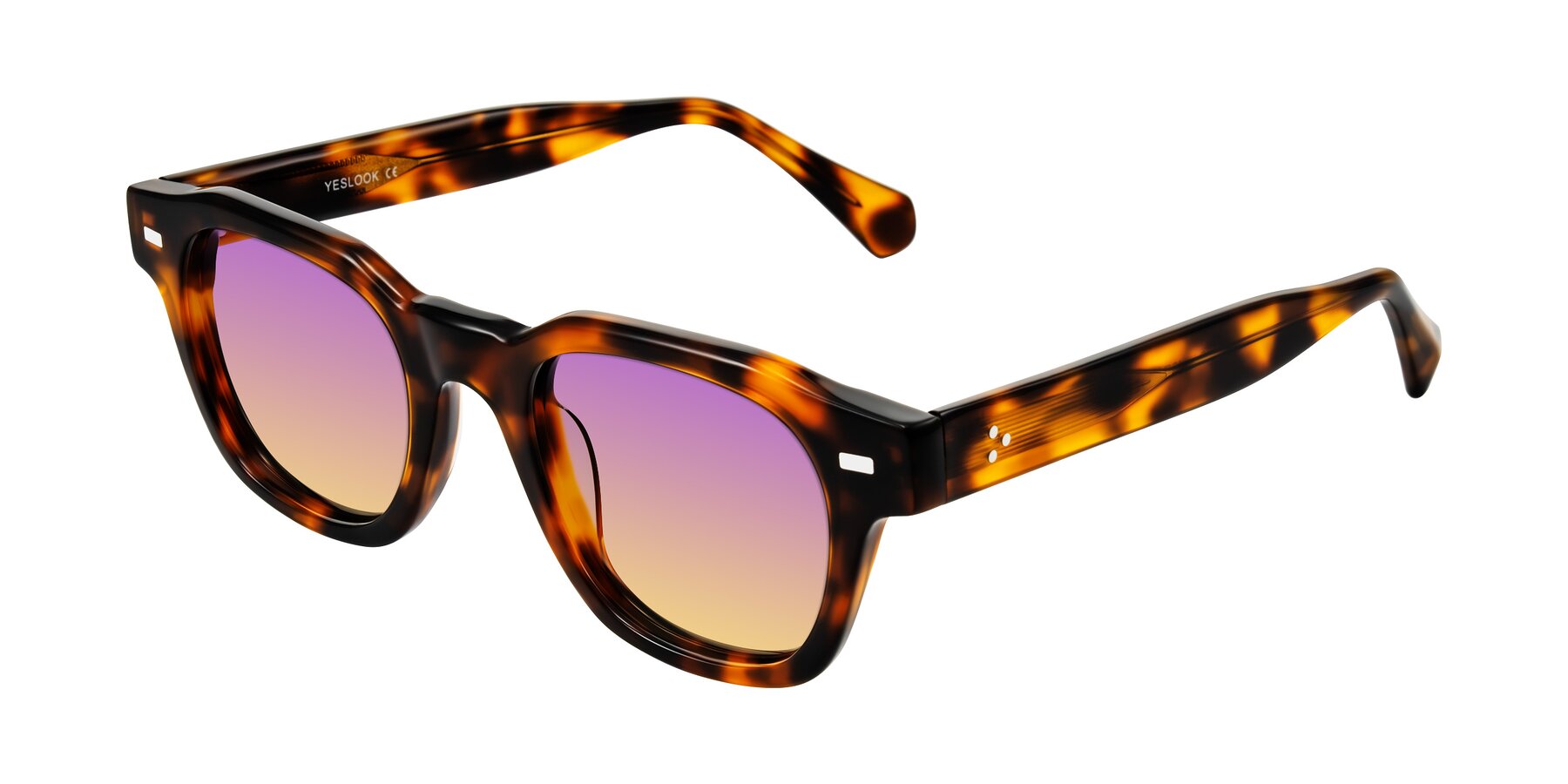 Angle of Orin in Tortoise with Purple / Yellow Gradient Lenses