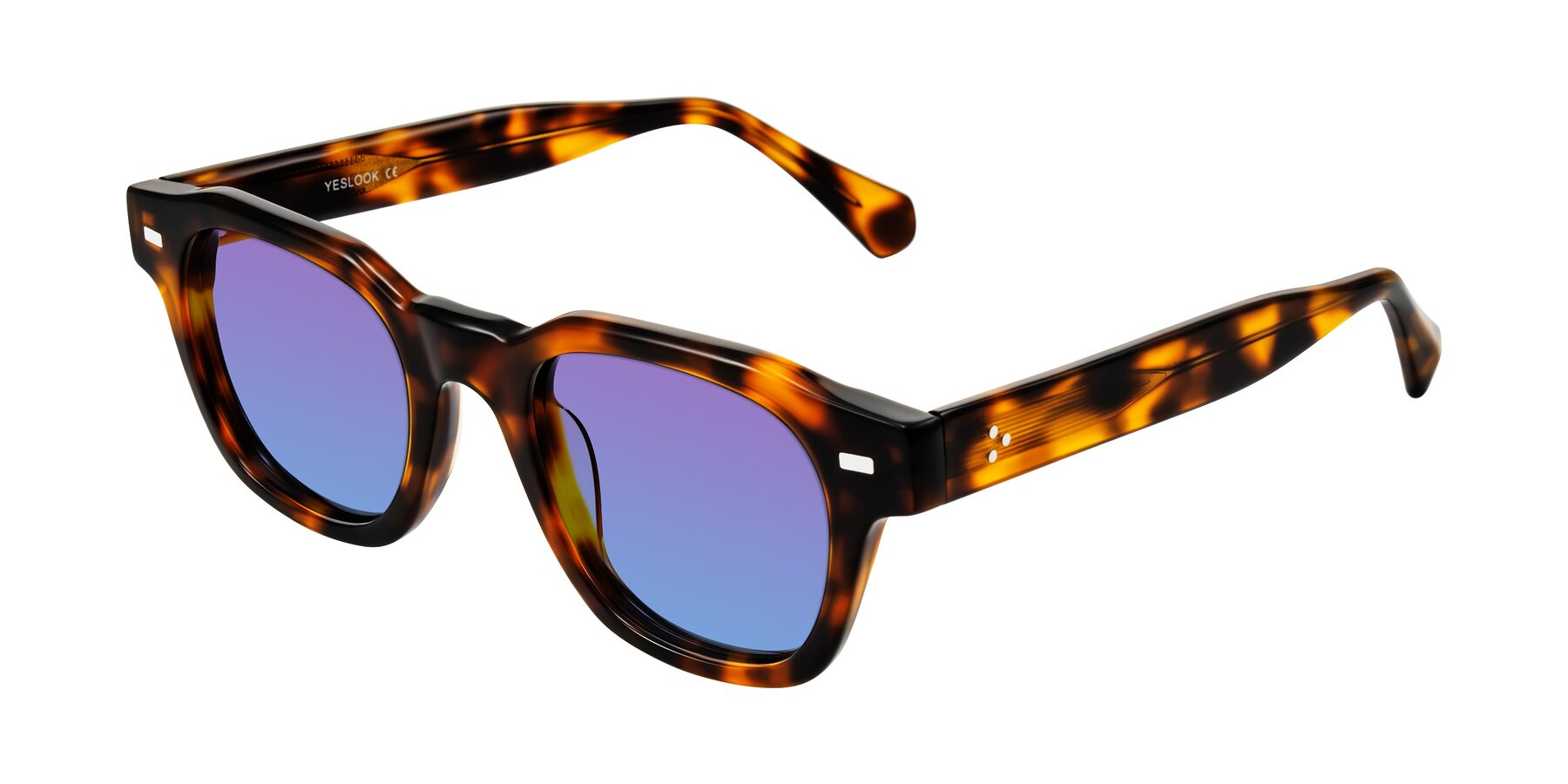 Angle of Orin in Tortoise with Purple / Blue Gradient Lenses