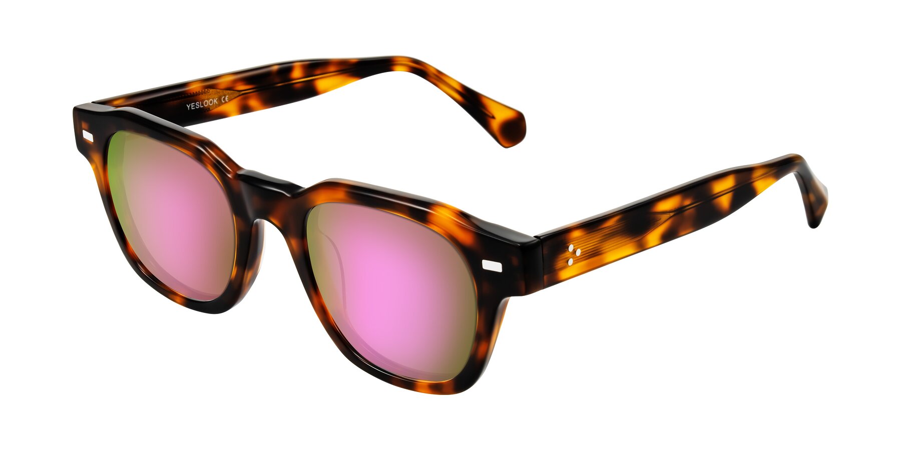 Angle of Orin in Tortoise with Pink Mirrored Lenses
