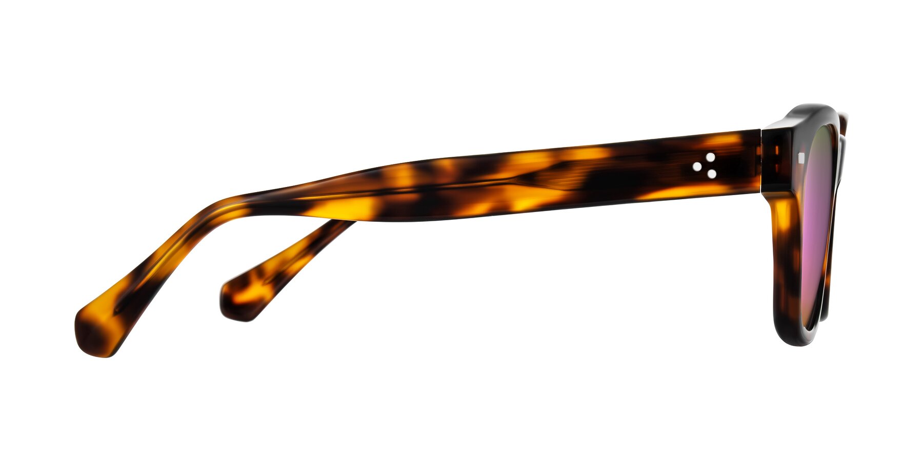 Side of Orin in Tortoise with Pink Mirrored Lenses